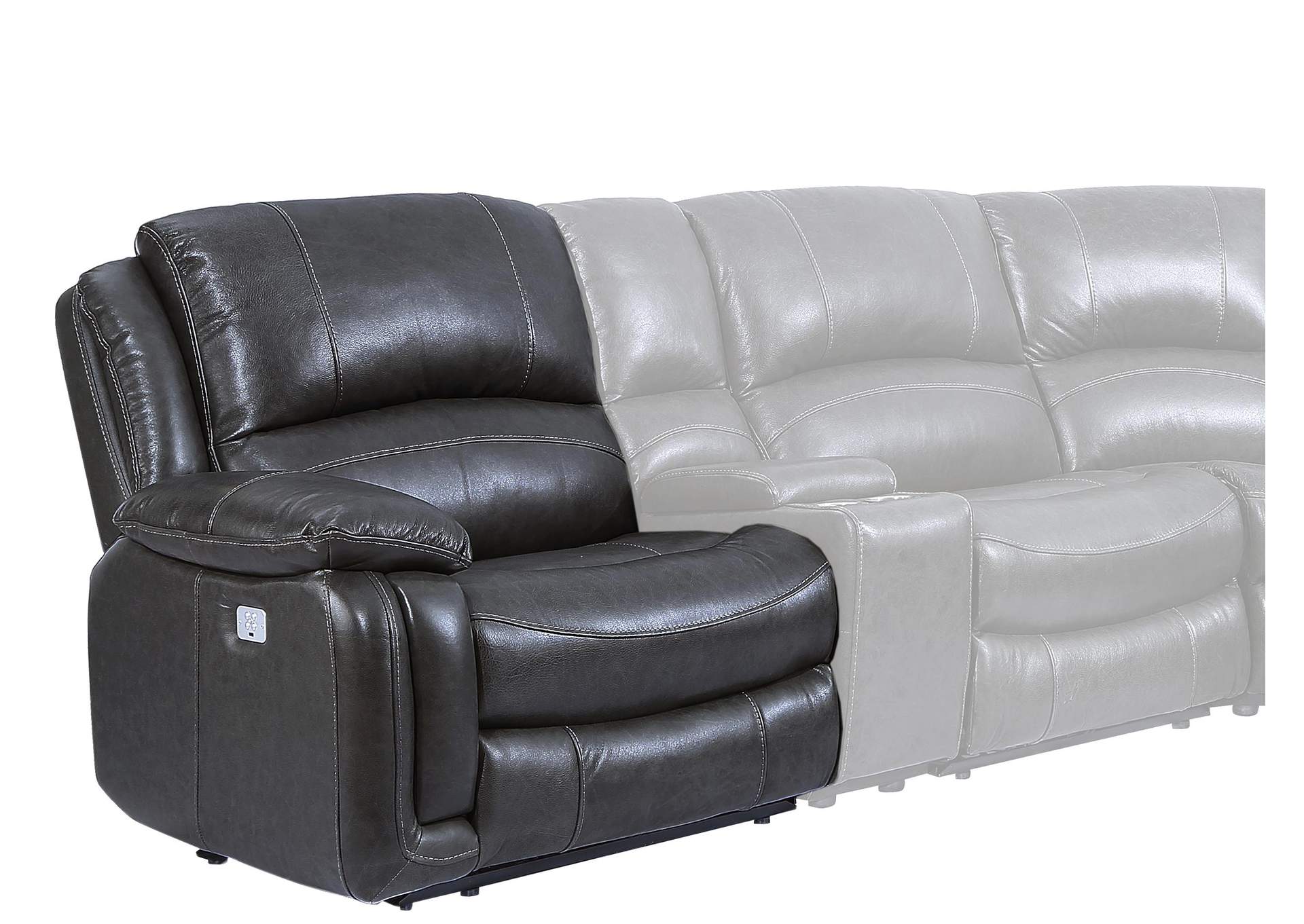 Denver Charcoal Left-Arm-Facing Dual-Power Recliner image 1