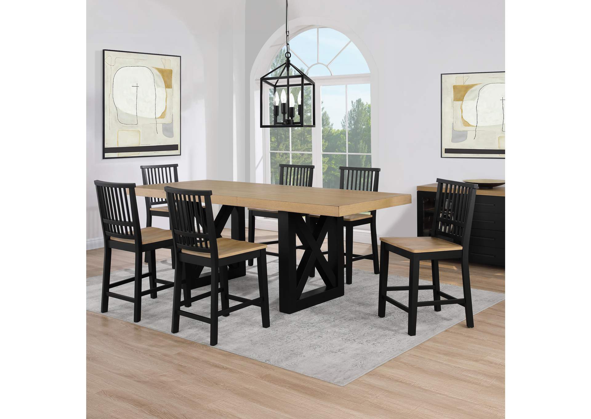 Magnolia Black 7-Piece Counter Height Dining Set image 1