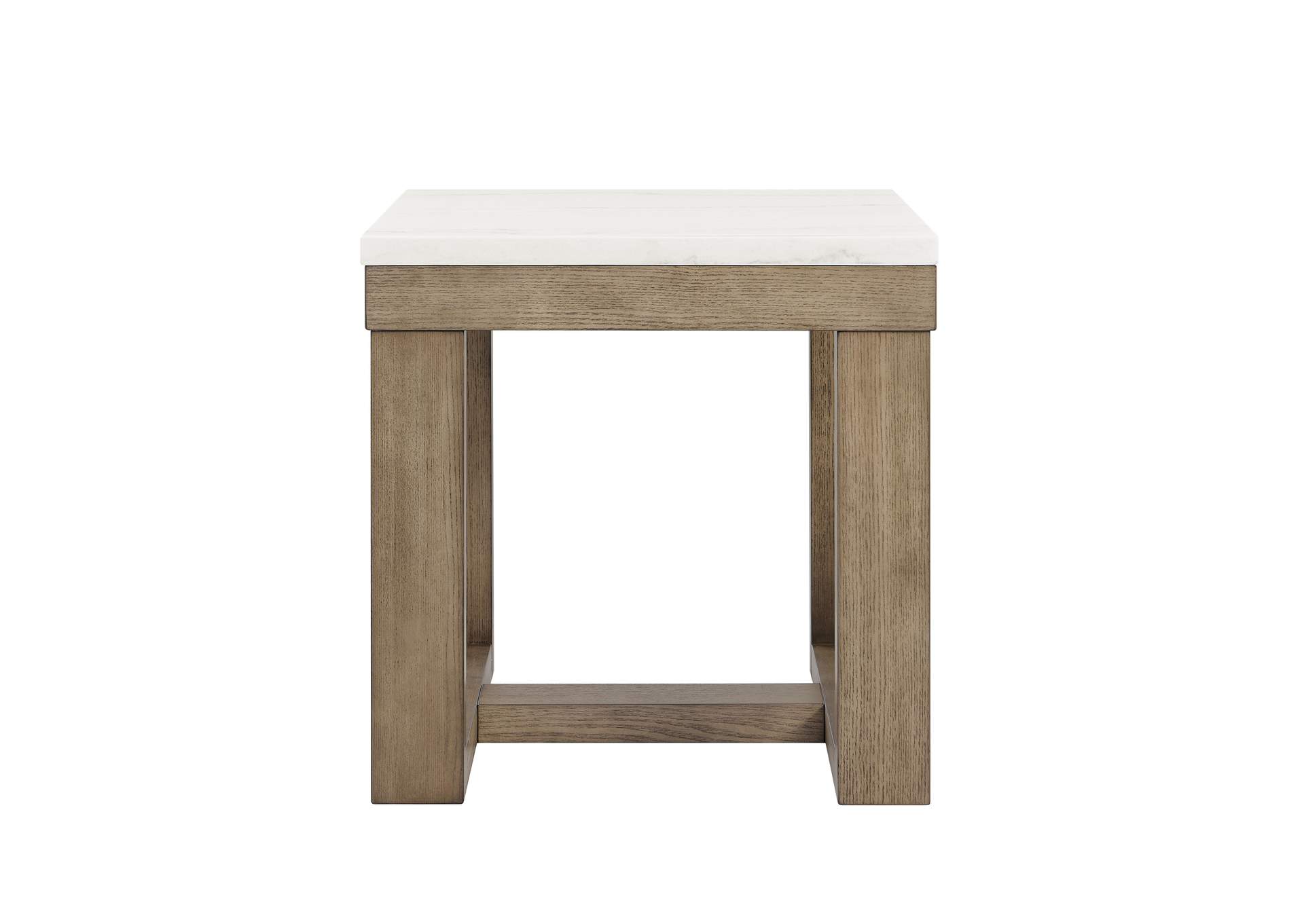 Calla White Marble Top Square End Table image 1