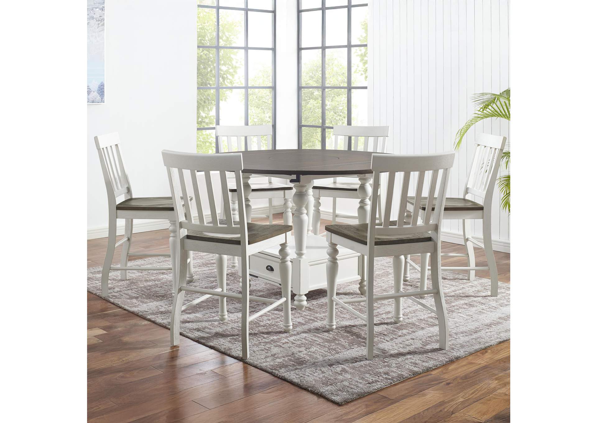 Joanna Two Tone 7-Piece Counter Height Dining Set image 1