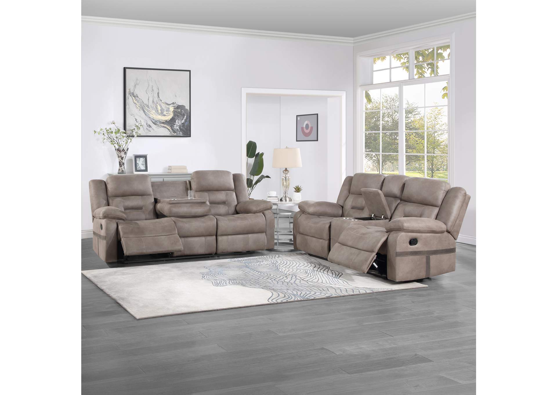 Abilene Tan 2-Piece Reclining Living Room Set image 1