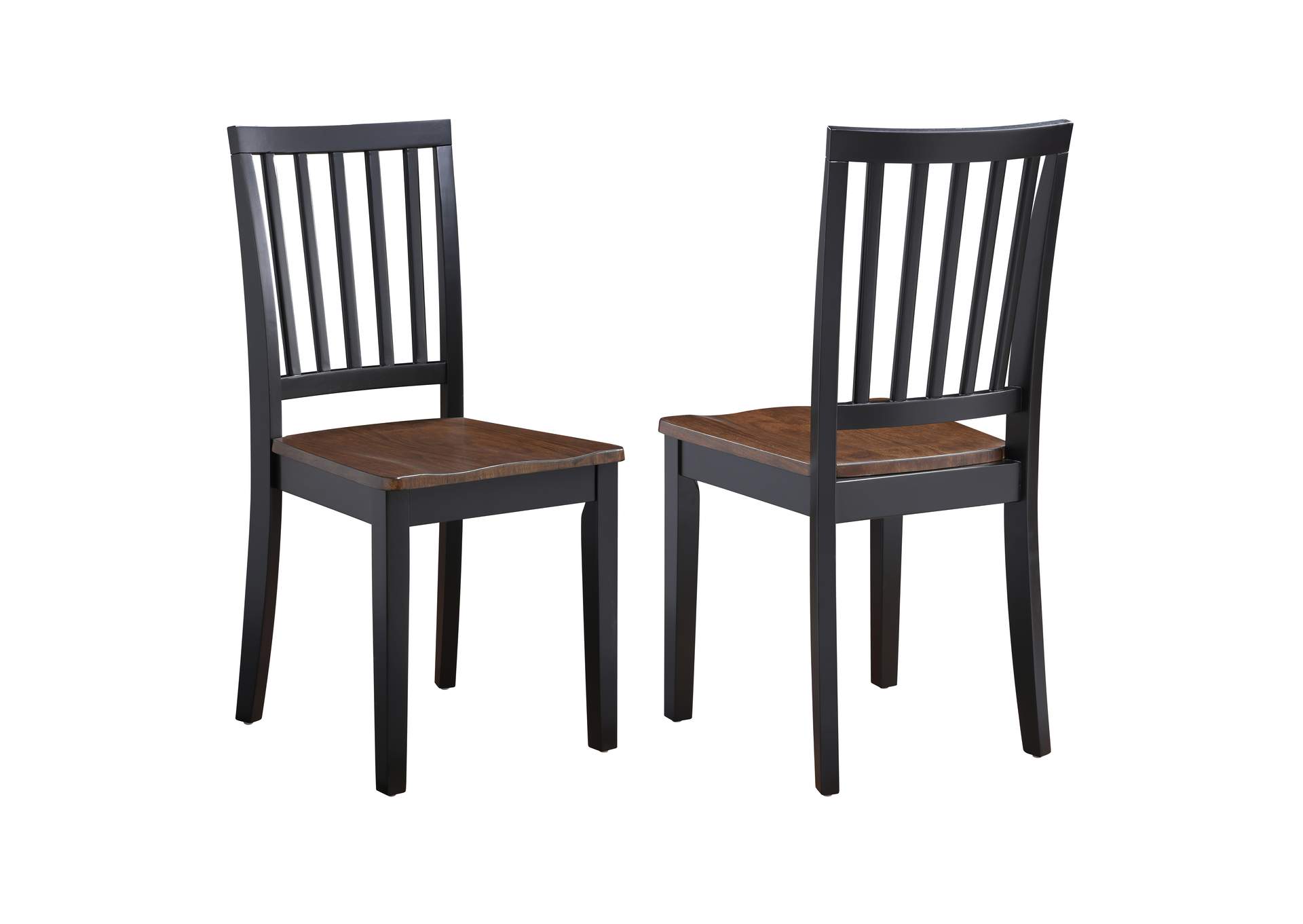 Joplin Solid Wood Two-Tone Farmhouse Chair, Walnut and Ebony Finish image 1