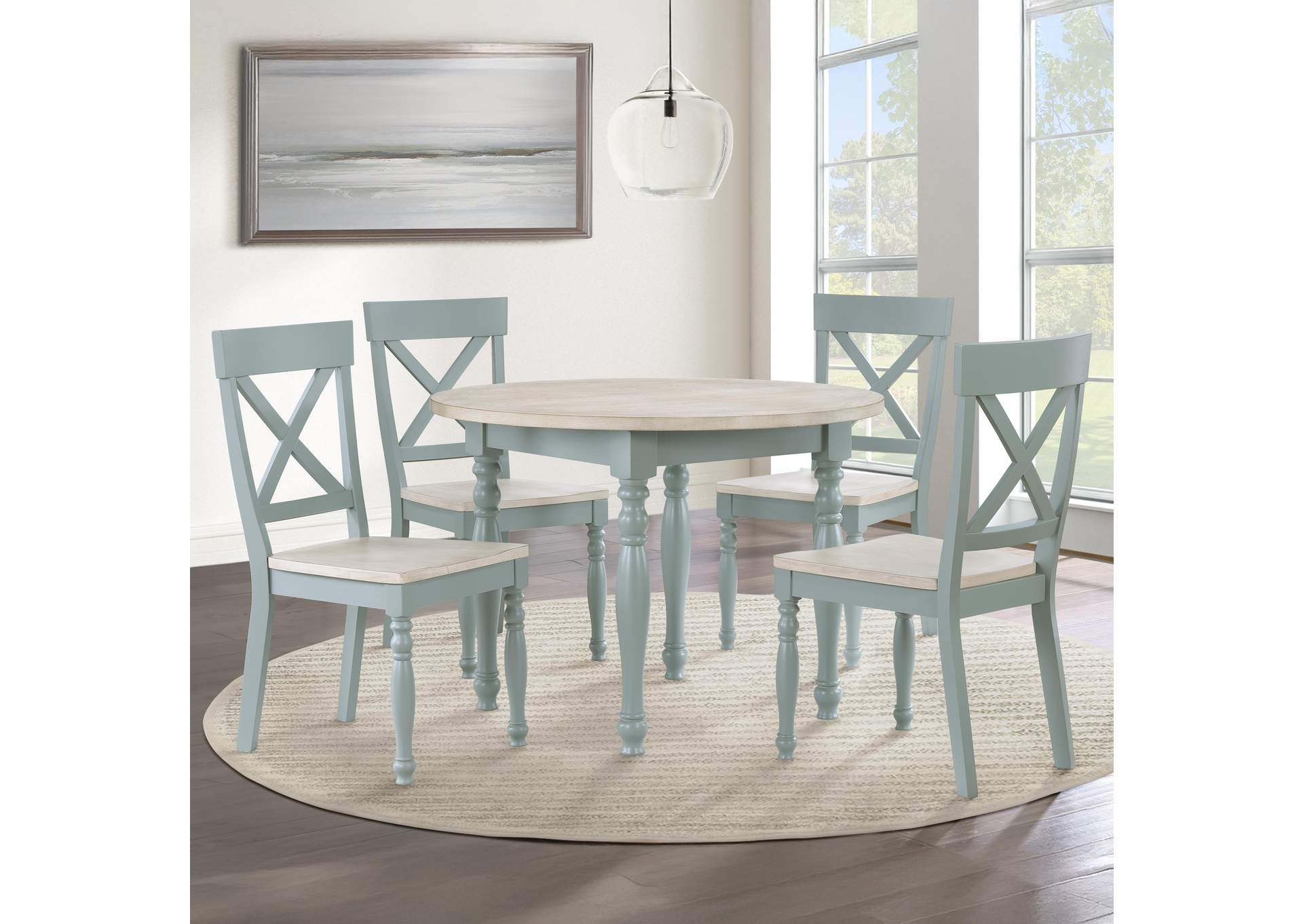 Darcy Green 5-Piece Dining Set image 1