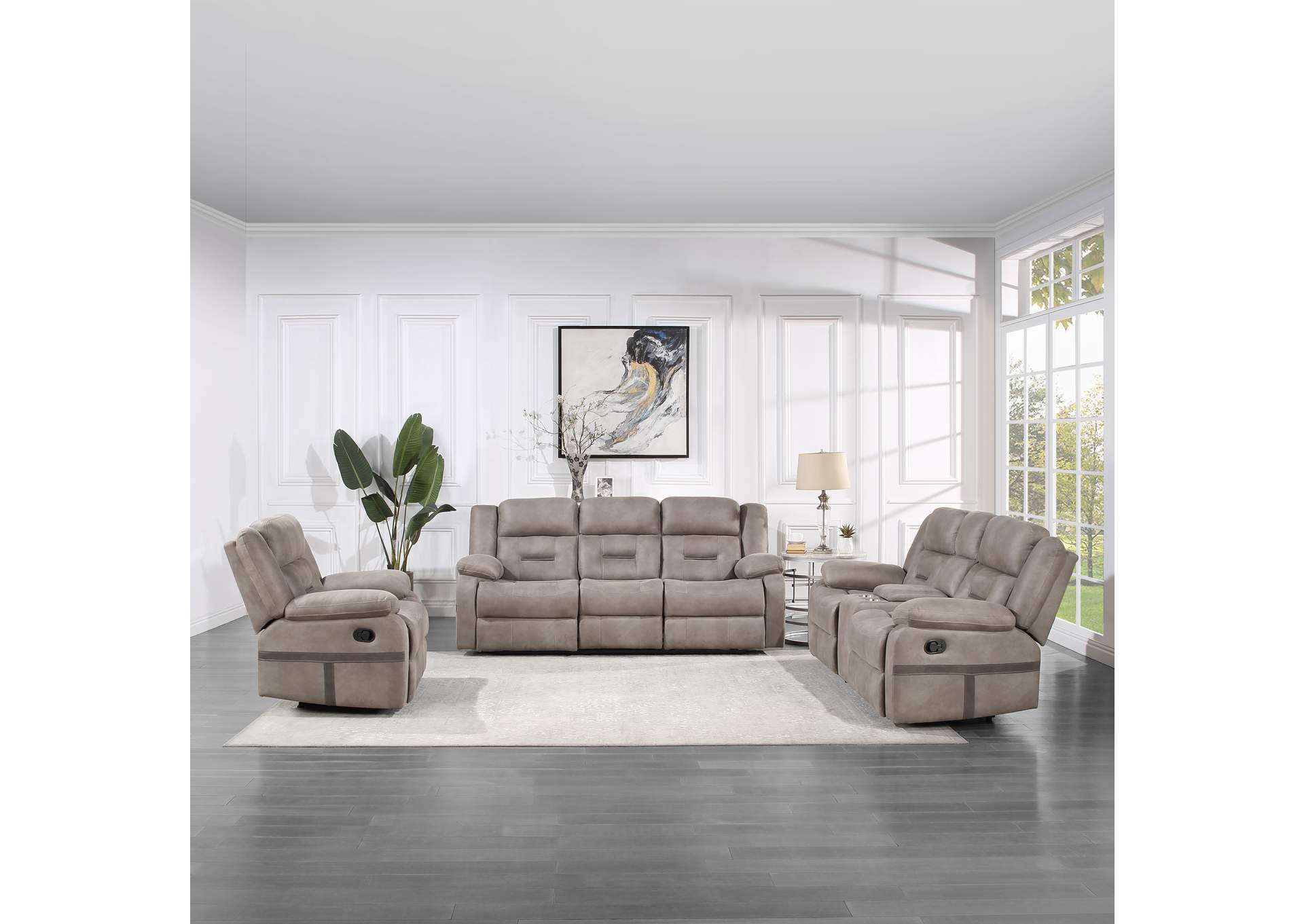 Abilene Tan 3-Piece Reclining Living Room Set image 1