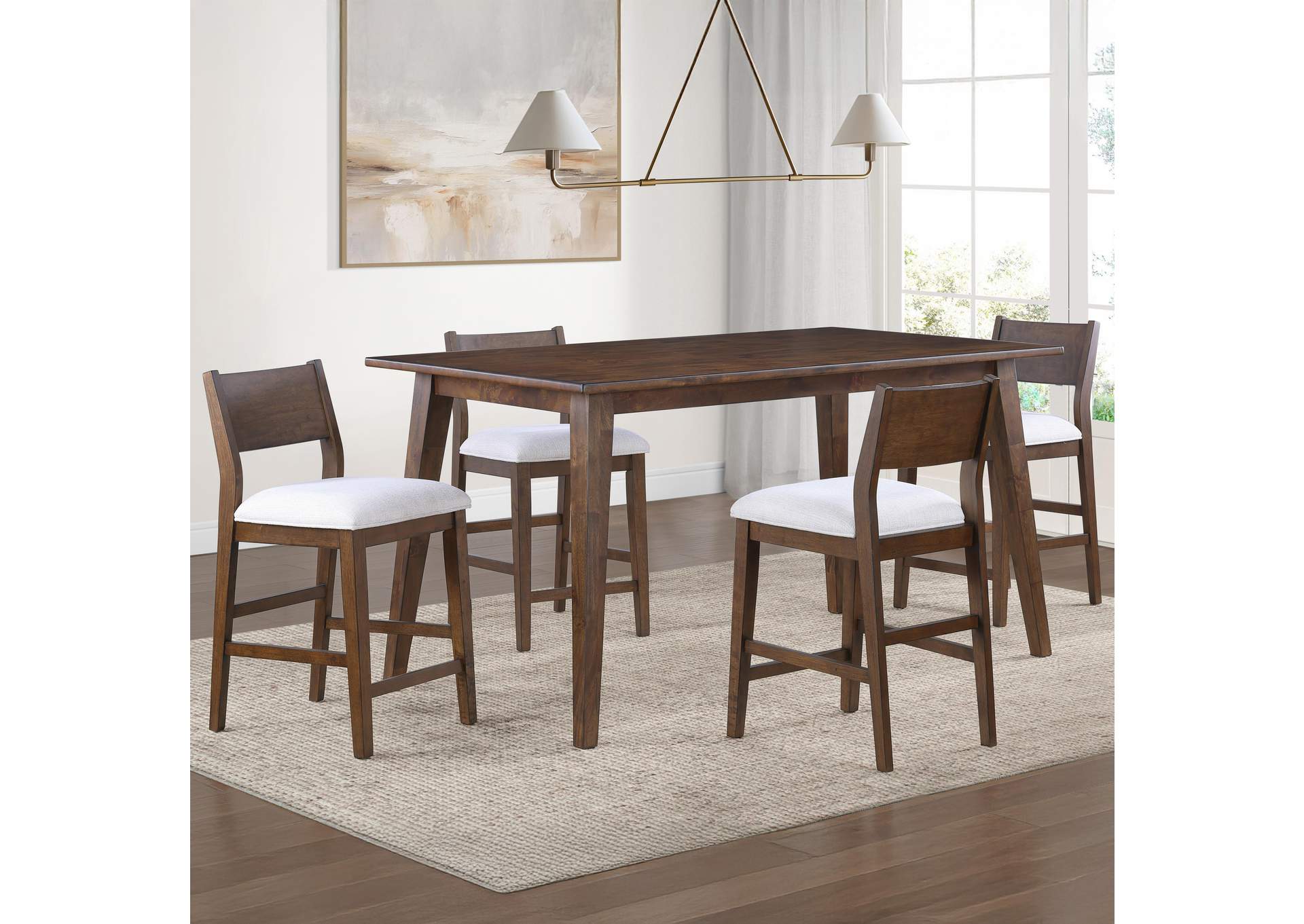 Canton Brown 5-Piece Counter Height Dining Set image 1