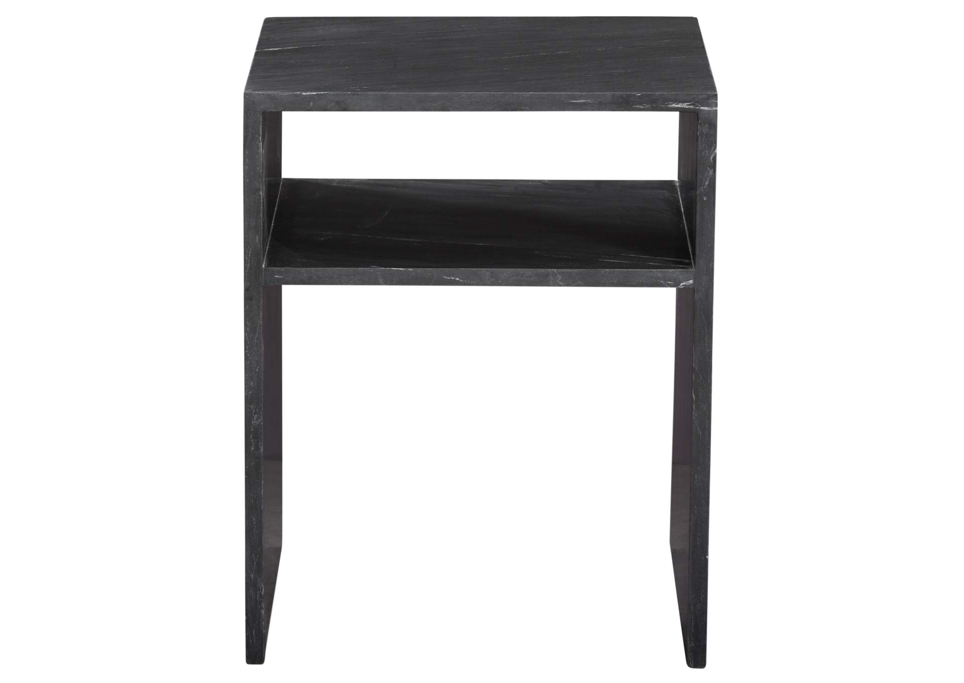 Casey Black Marquina Marble End Table image 1