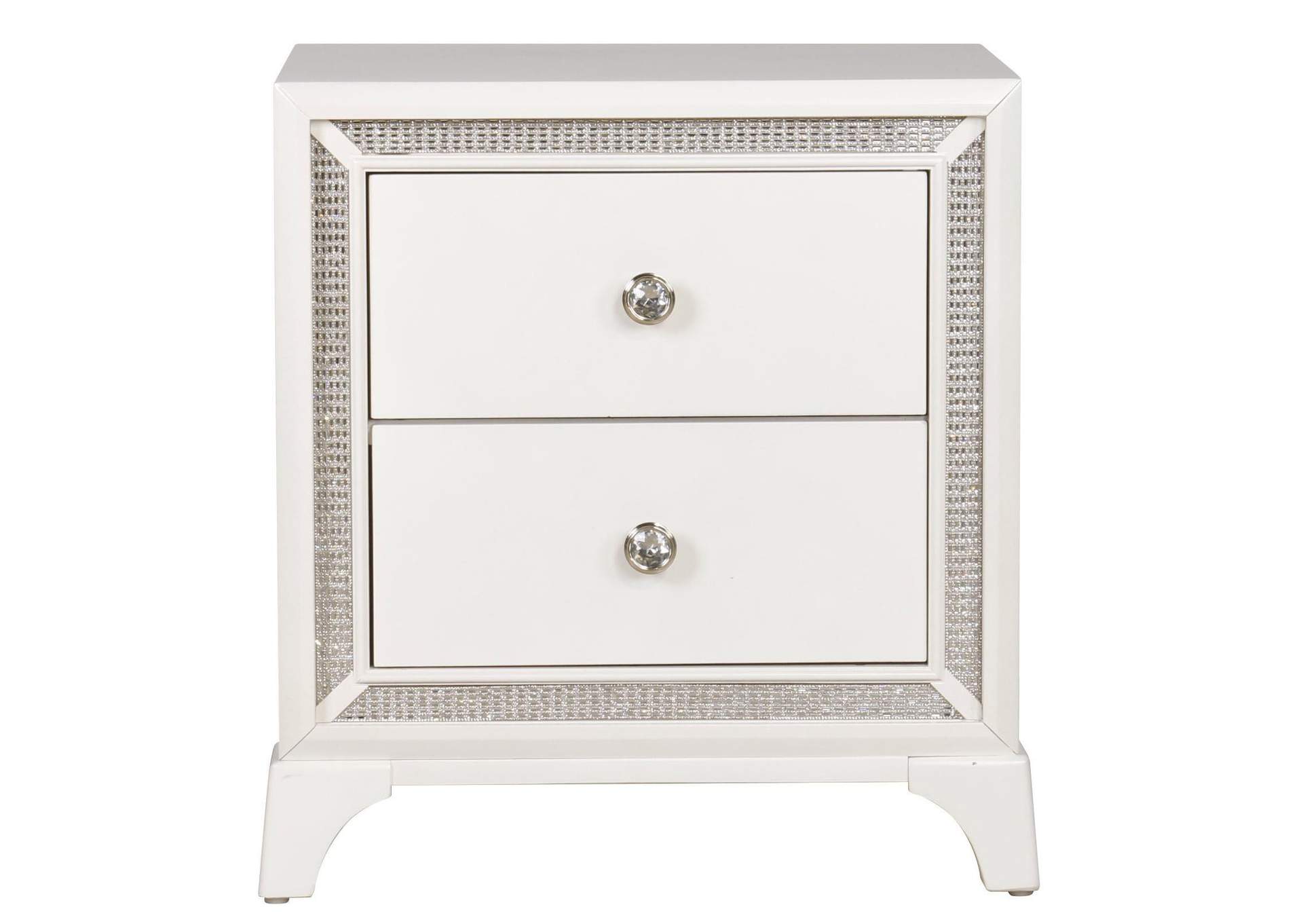 Cassie Illuminating Glam Nightstand, Pearl Finish image 1