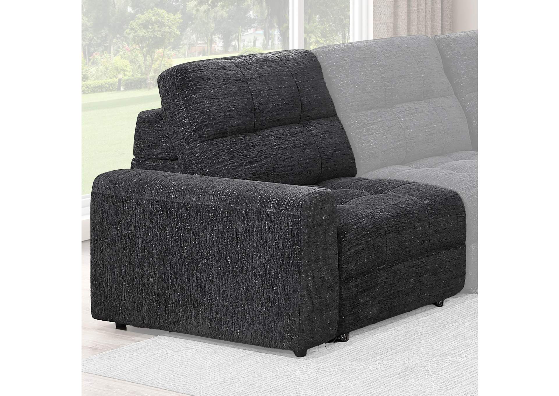 Snyder Black Left-Arm-Facing Recliner with Slider image 1