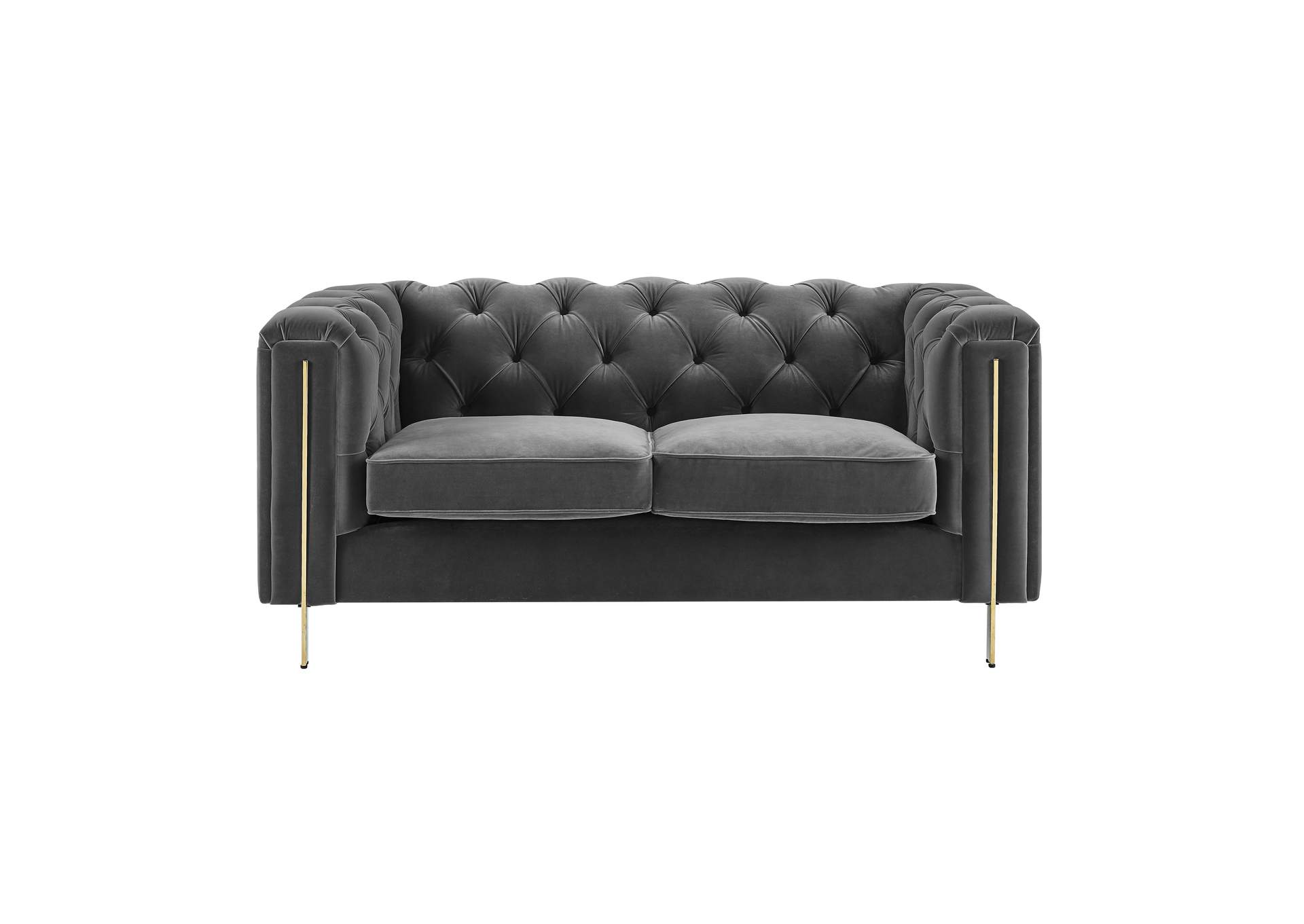 Charlene Gray Velvet Loveseat image 1