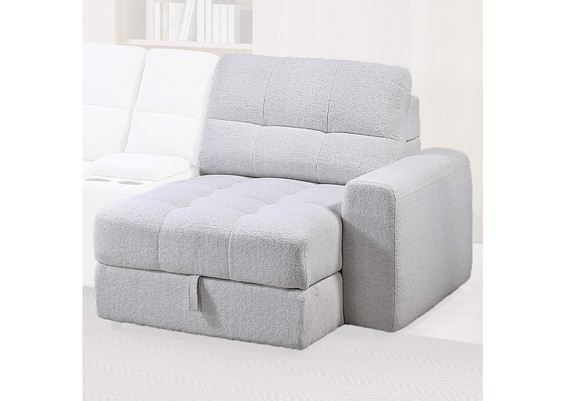 Snyder White Right-Arm-Facing Chaise with Storage image 1