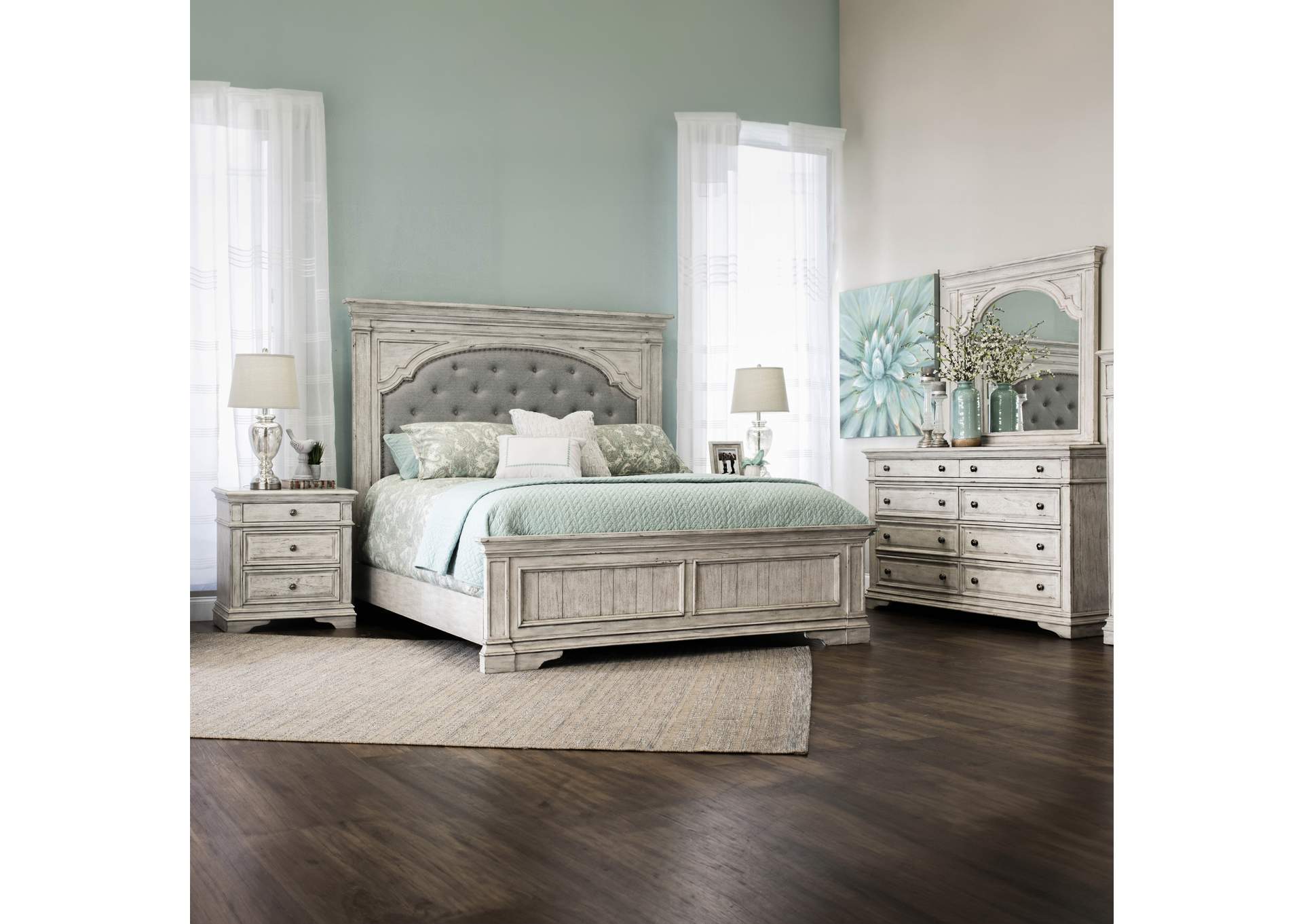 Highland Park King Bed Ivory image 3