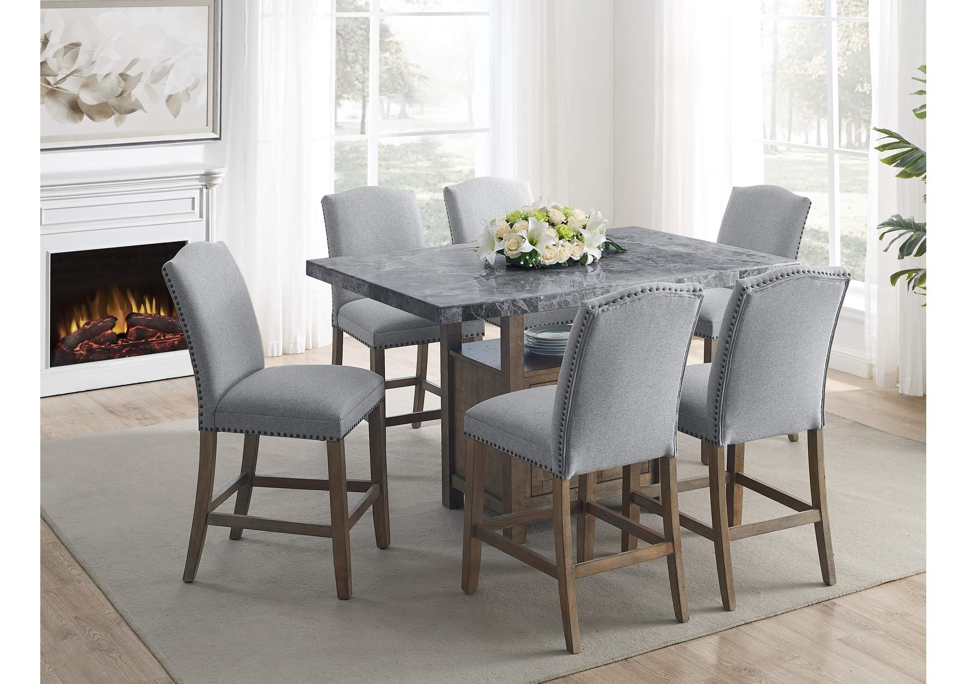 Grayson Gray Marble Counter Table image 3