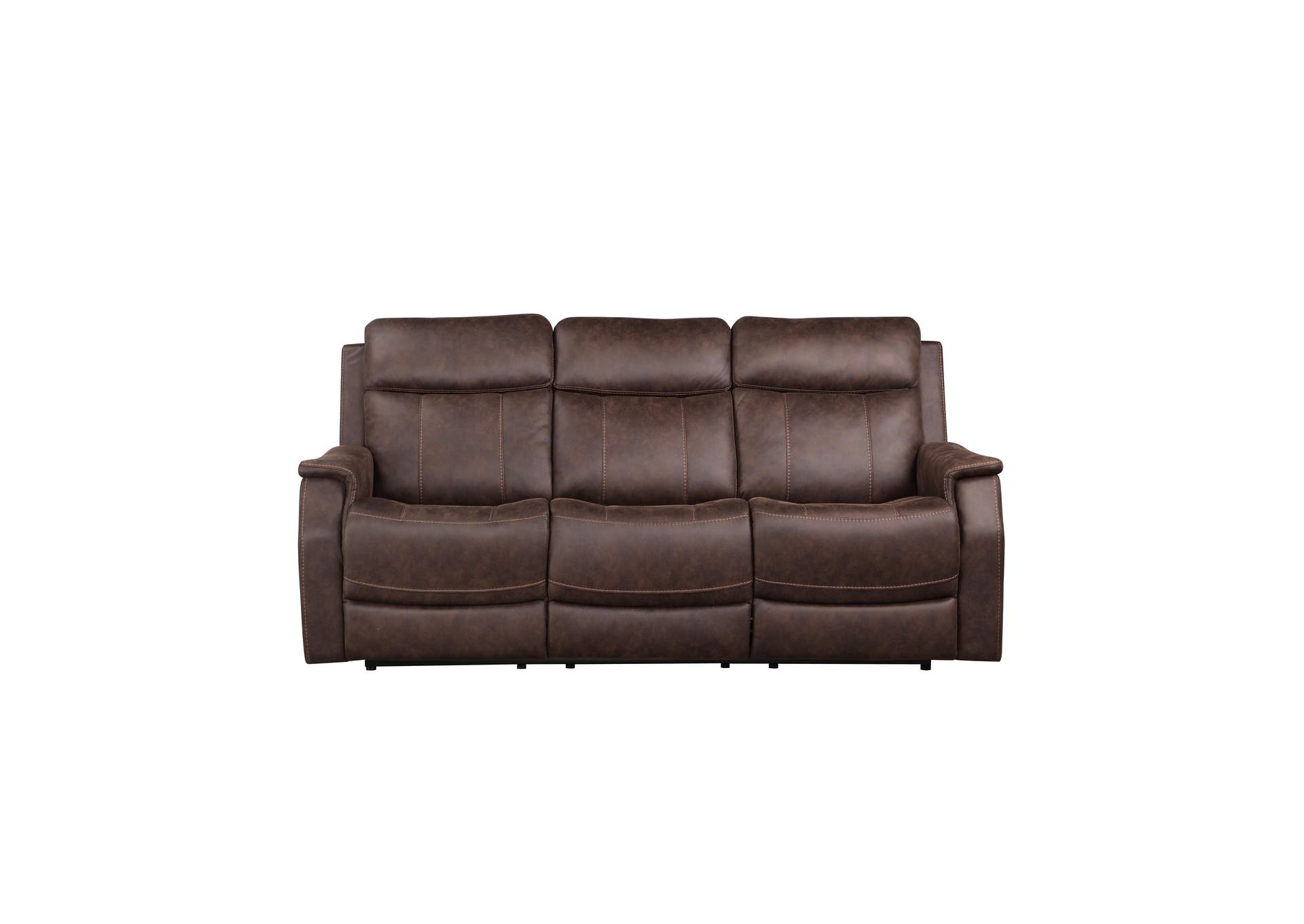 Valencia Brown Dual-Power Recliner Sofa Wa image 1