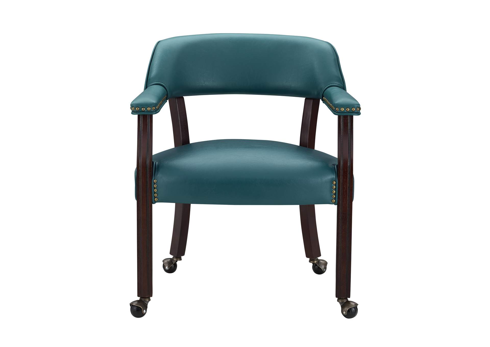 Tournament Teal Arm Chair with Casters image 1