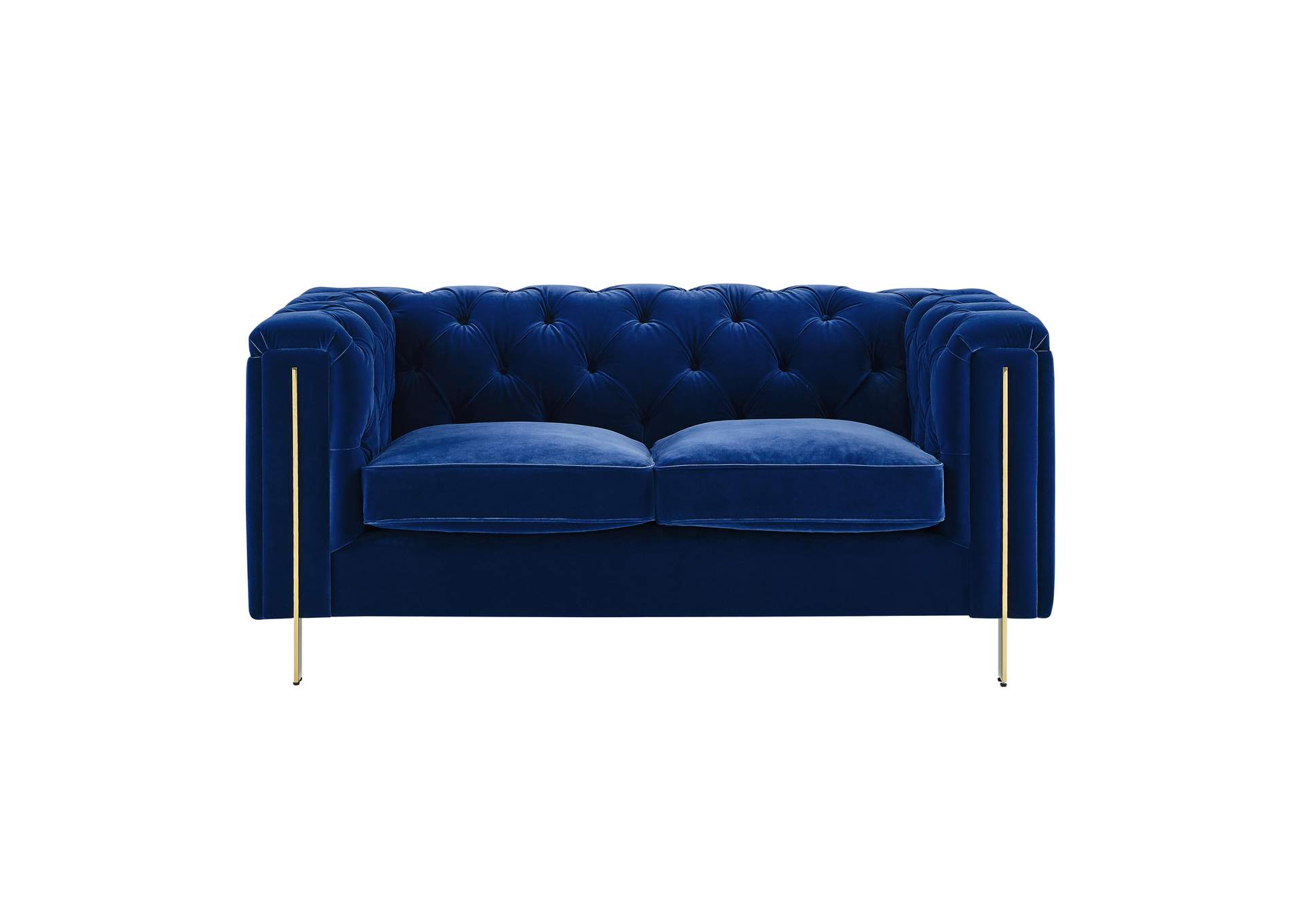 Charlene Blue Velvet Loveseat image 1