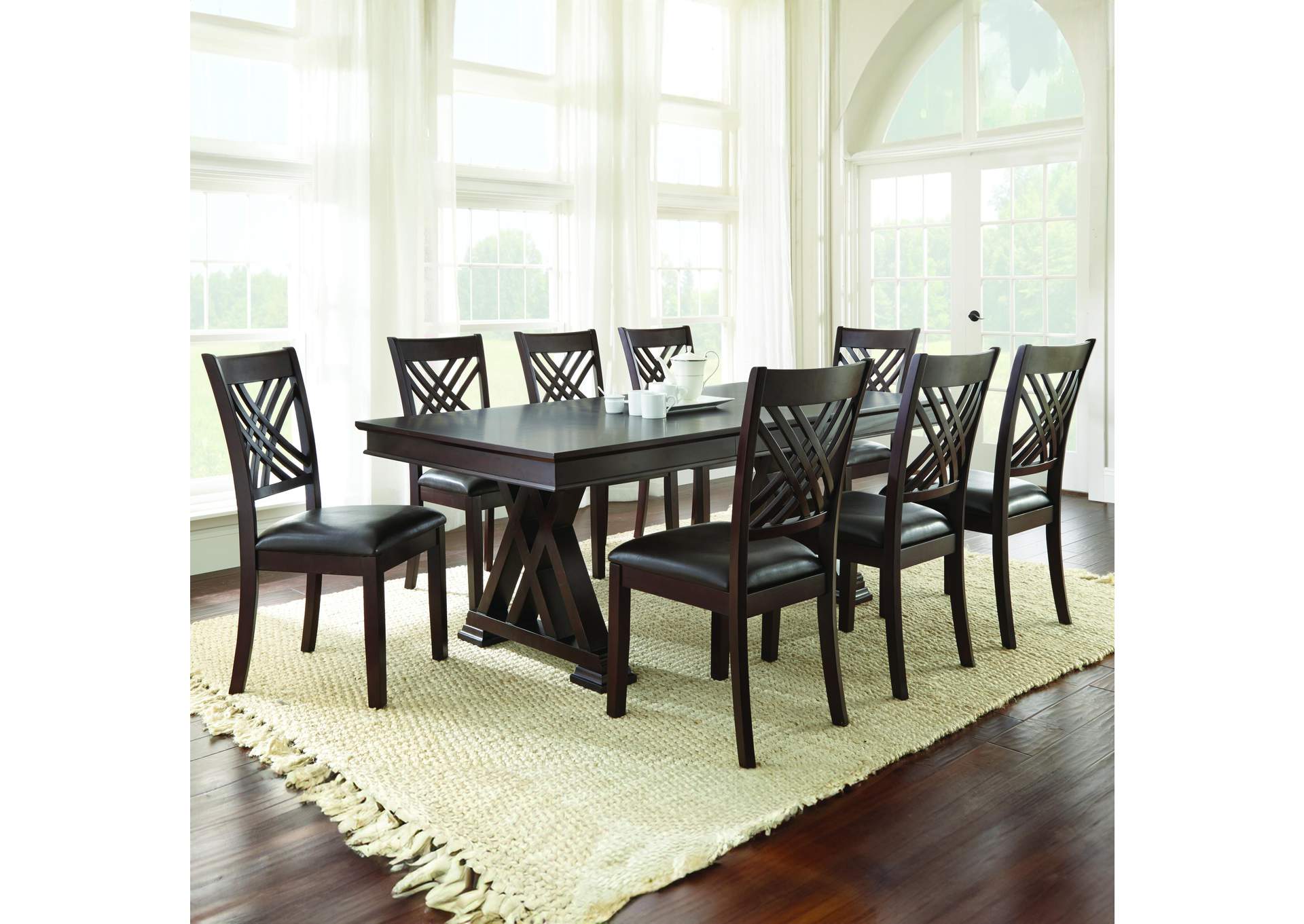 Adrian Brown 9-Piece Dining Set image 1