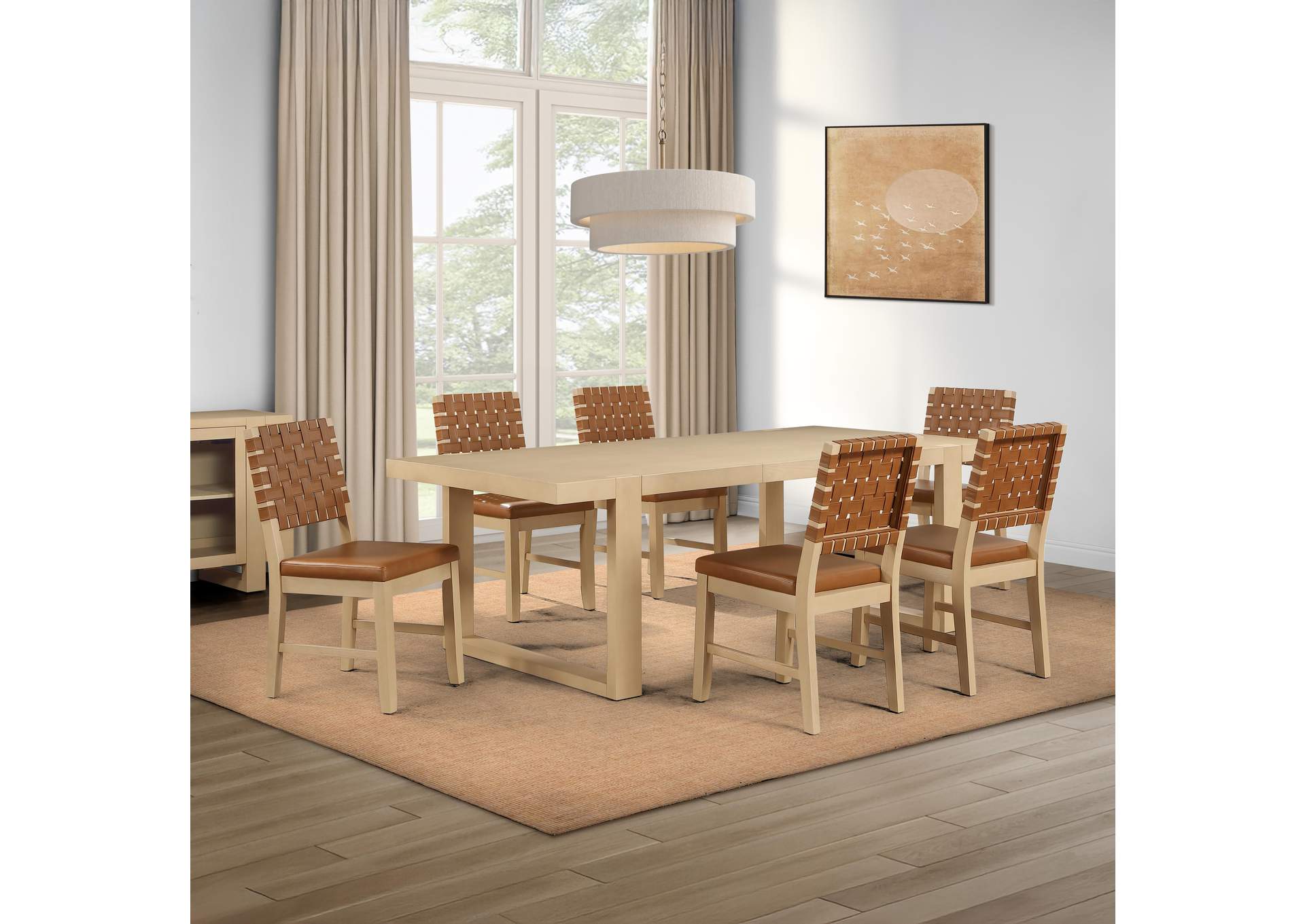 Reid Sand 7-Piece Dining Set image 1