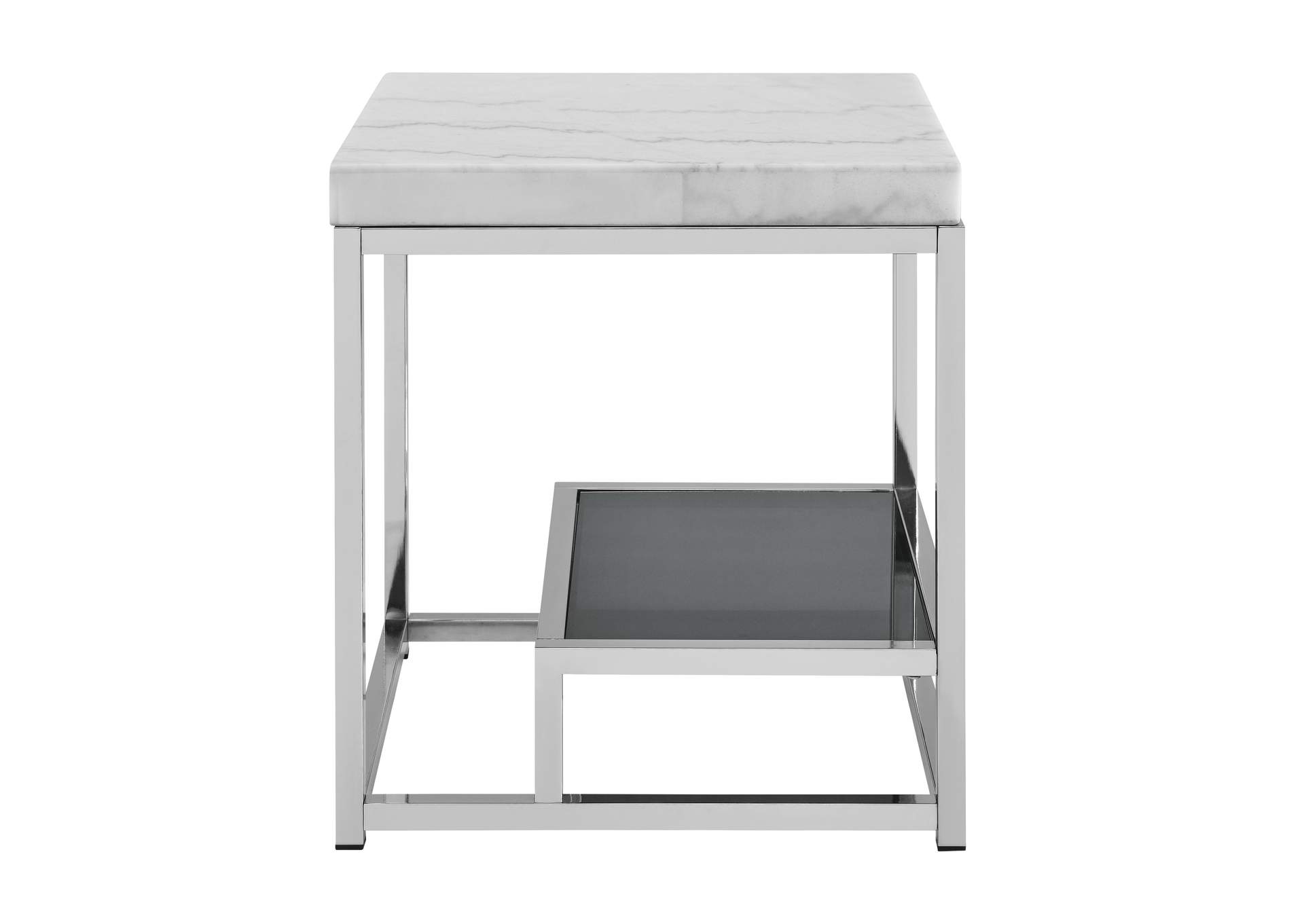 Aston White Marble Top End Table image 1