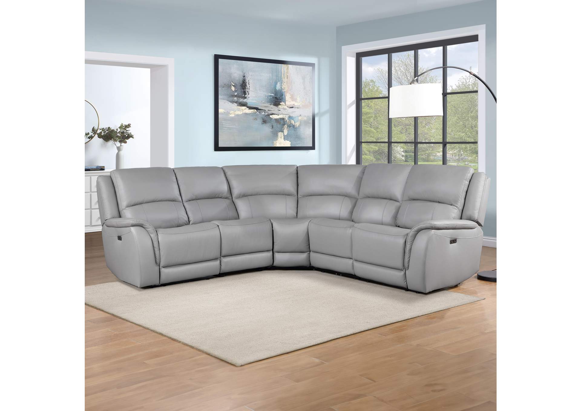 Alexandria Stone 5-Piece Power Reclining Sectional image 1