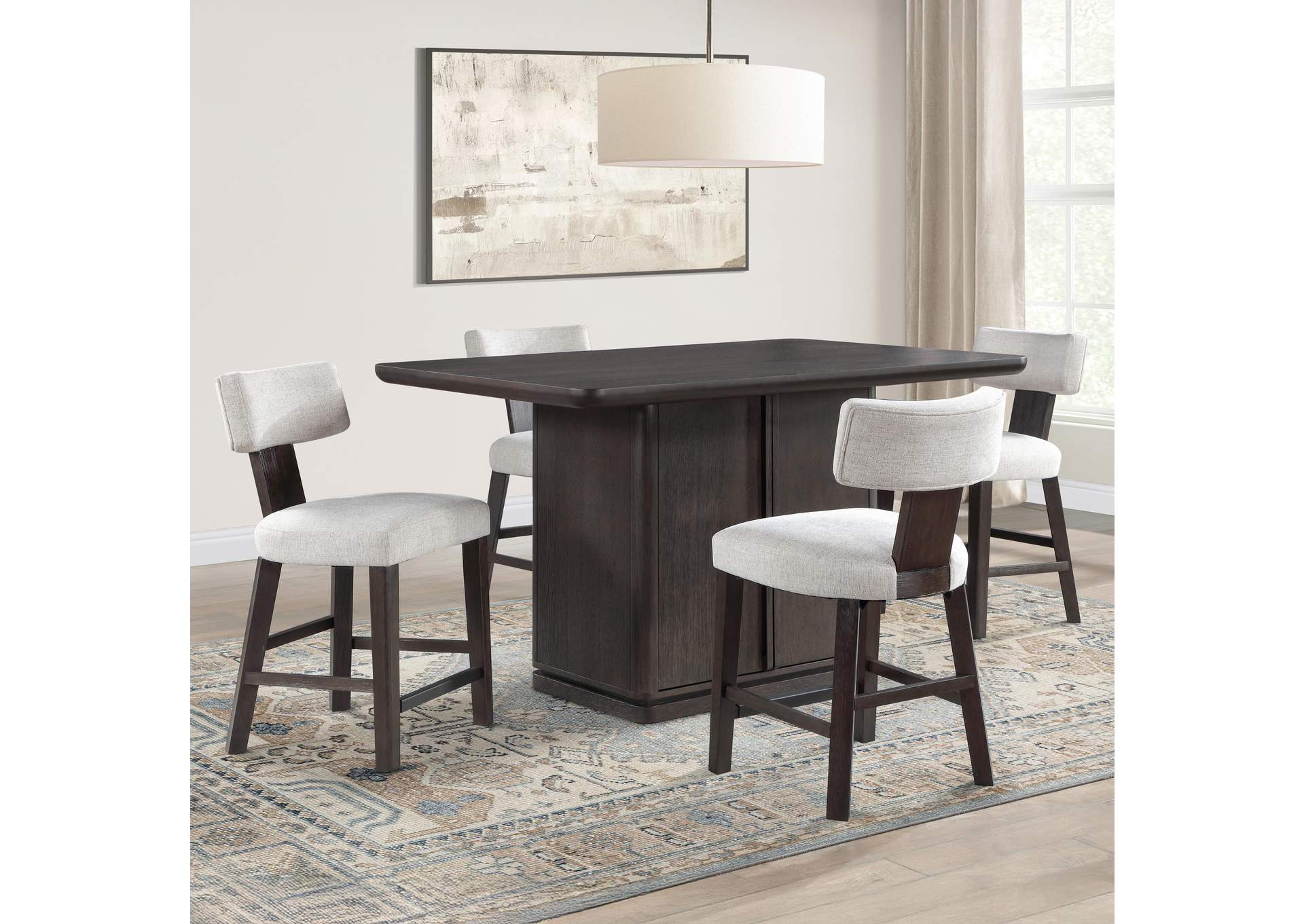 Oakley Black 5-Piece Counter Height Dining Set image 1