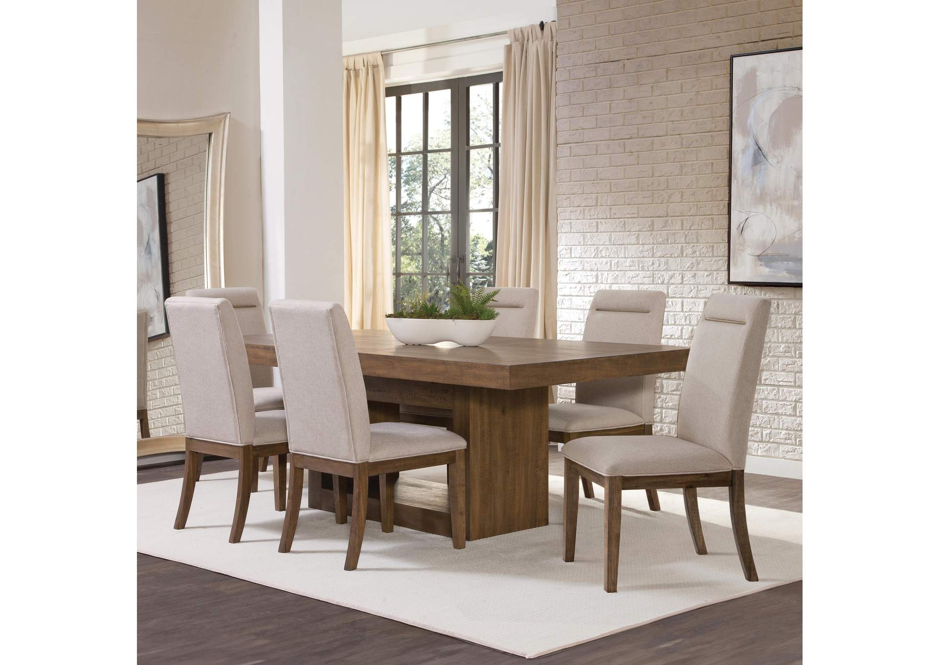 Garland Brown Dining Table and 6 Chairs image 1