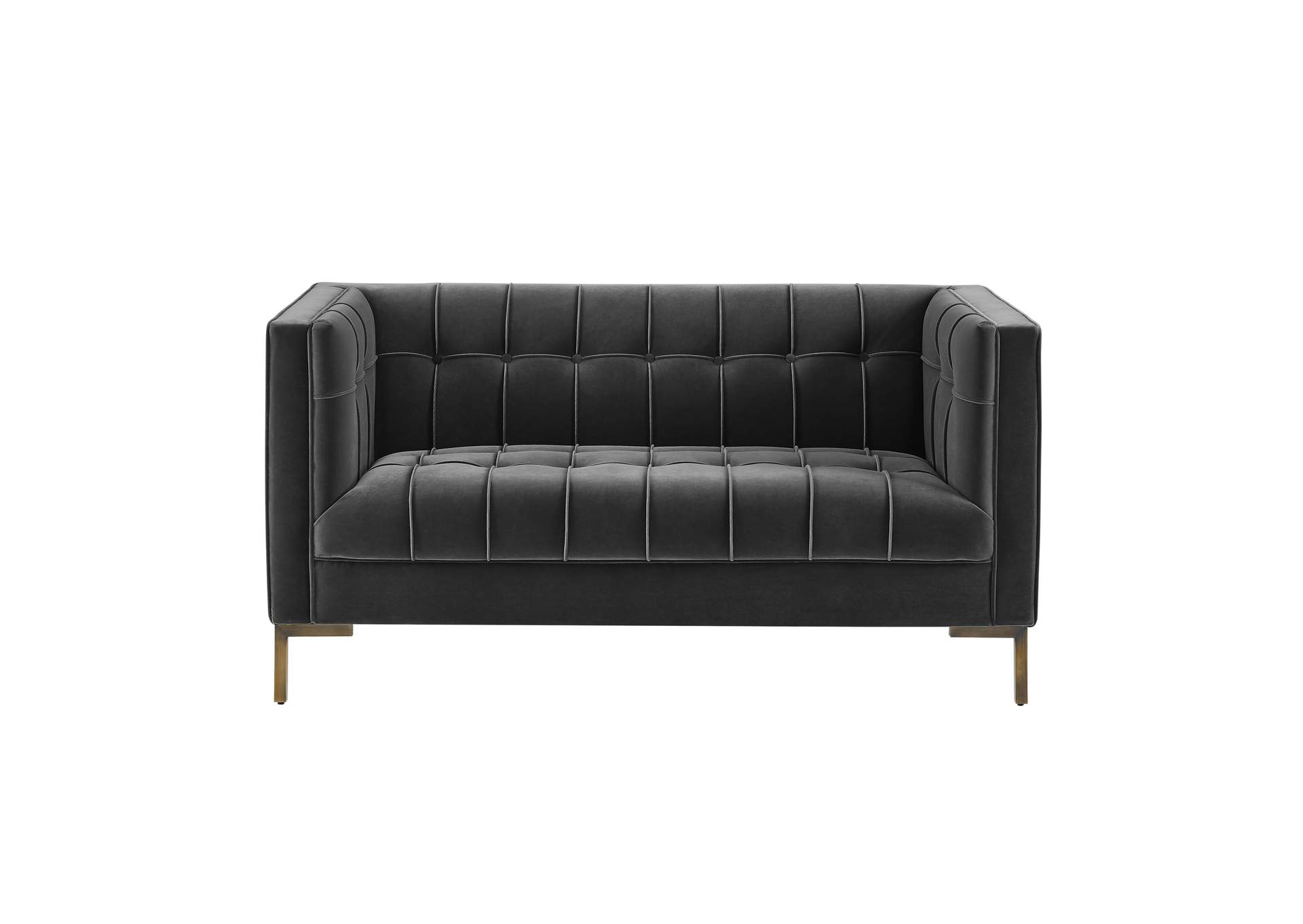 Isaac Gray Velvet Loveseat image 1