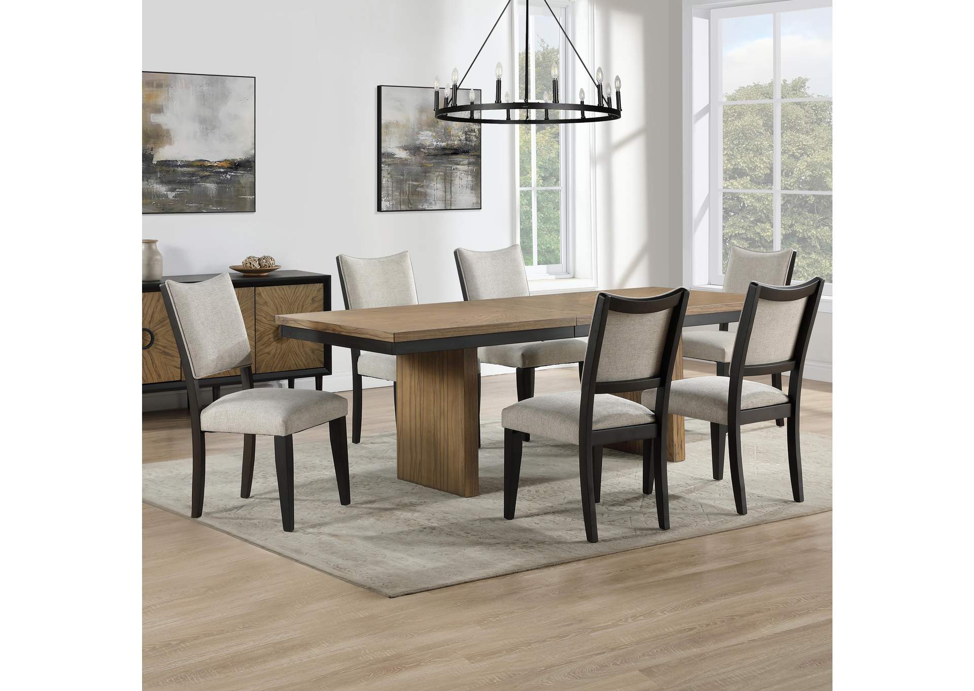 Roatan 7-Piece 80-96-Inch Table Dining Set image 1