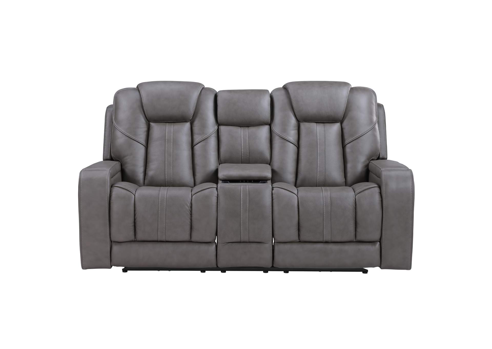 Daniel Gray Triple Power Leather Theater Loveseat image 1