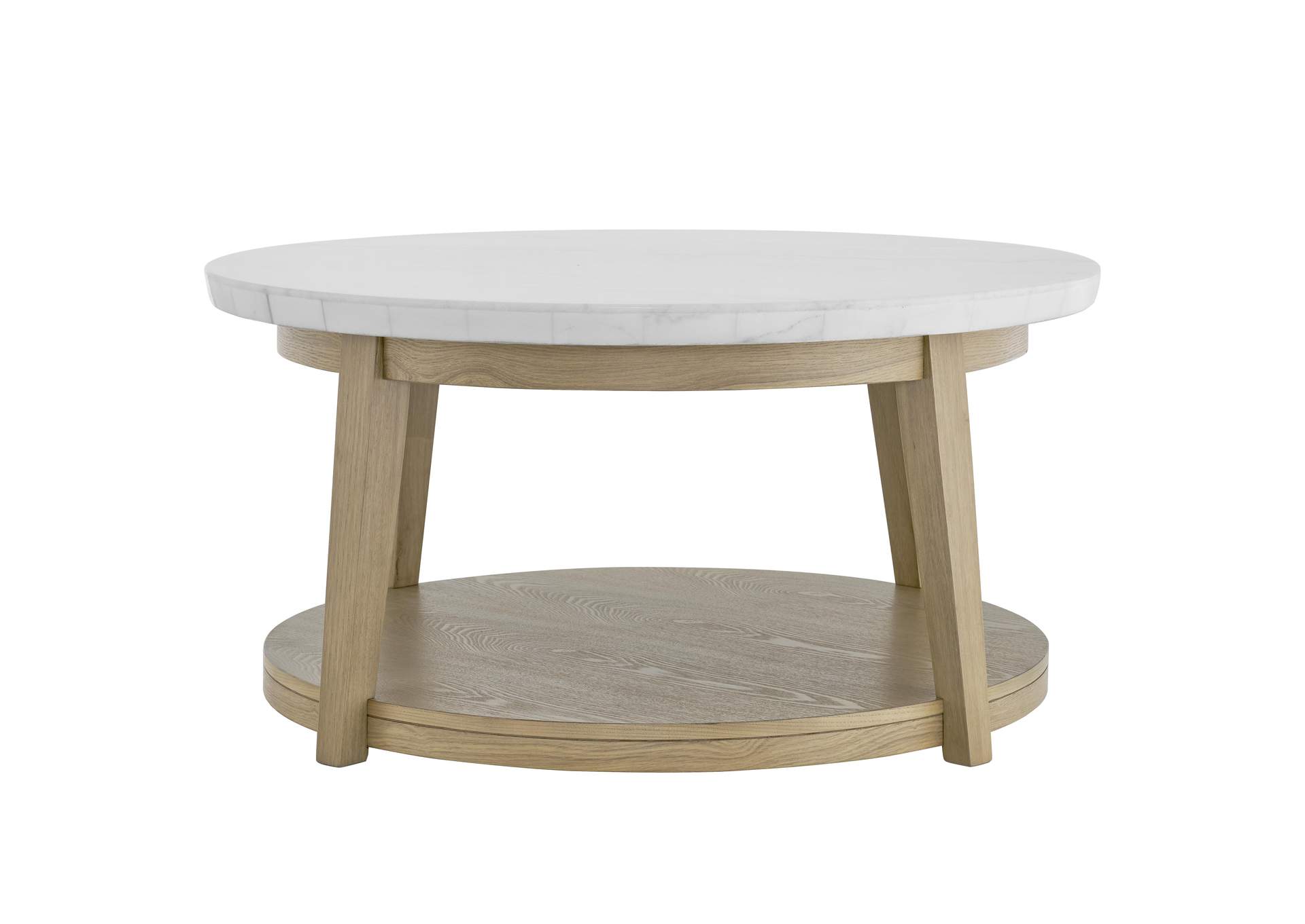Vida White Marble Top Round Cocktail Table image 1