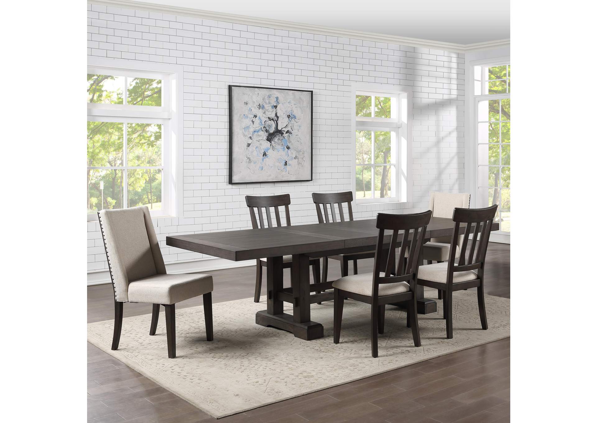 Napa Brown 7-Piece Dining Set image 1
