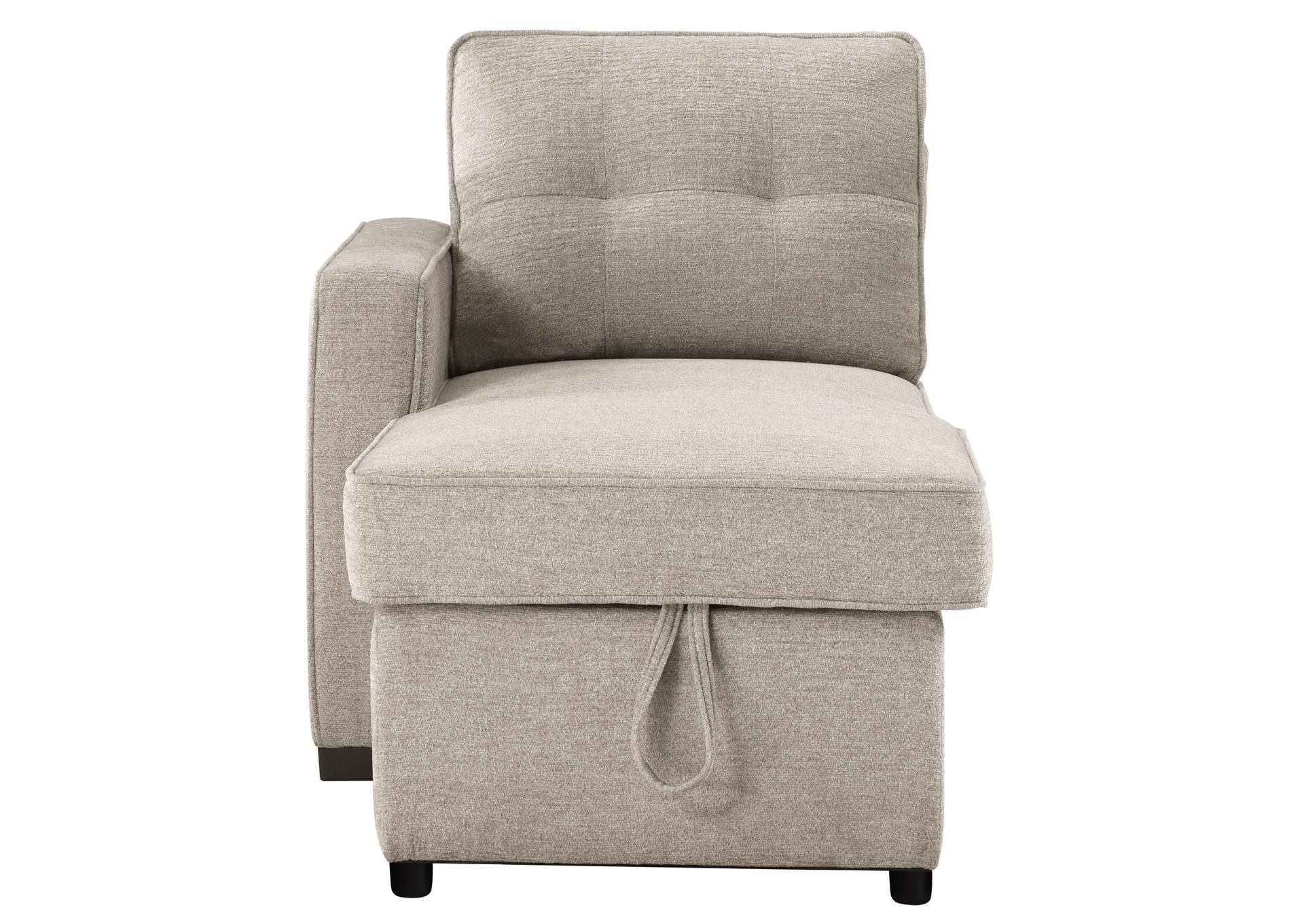 Noah Reversible Storage Chaise, Tan image 1