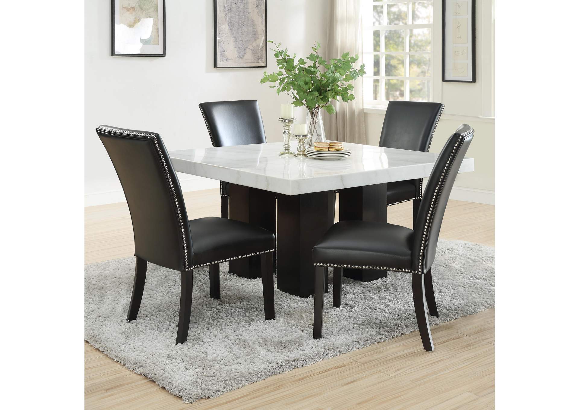 Camila Square 5-Piece Dining Set Black Chair image 1