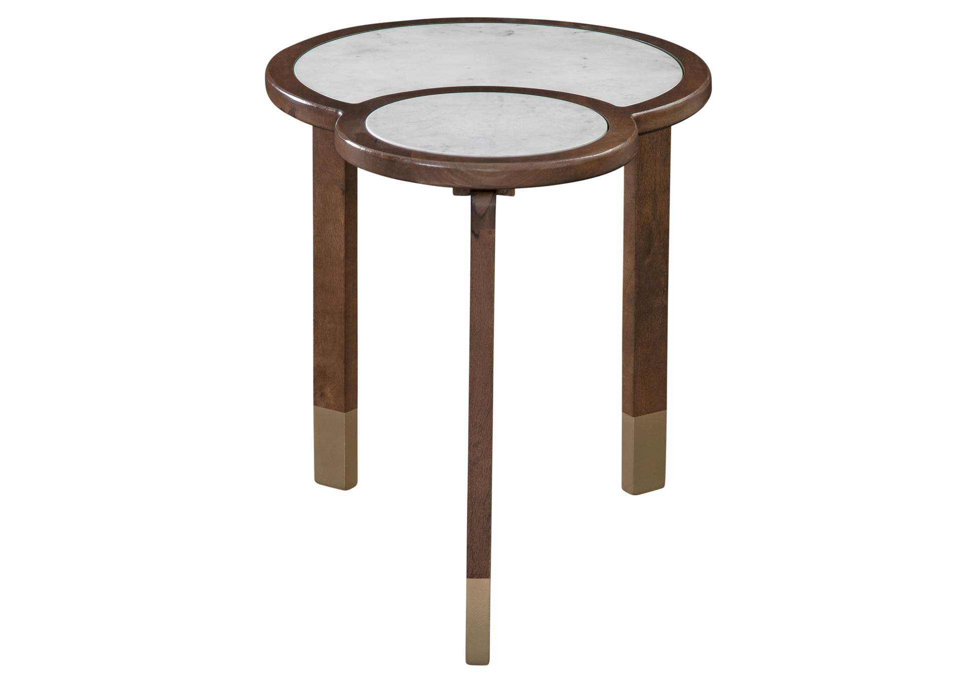 Oormi Banswara White Marble Inlay End Table image 1