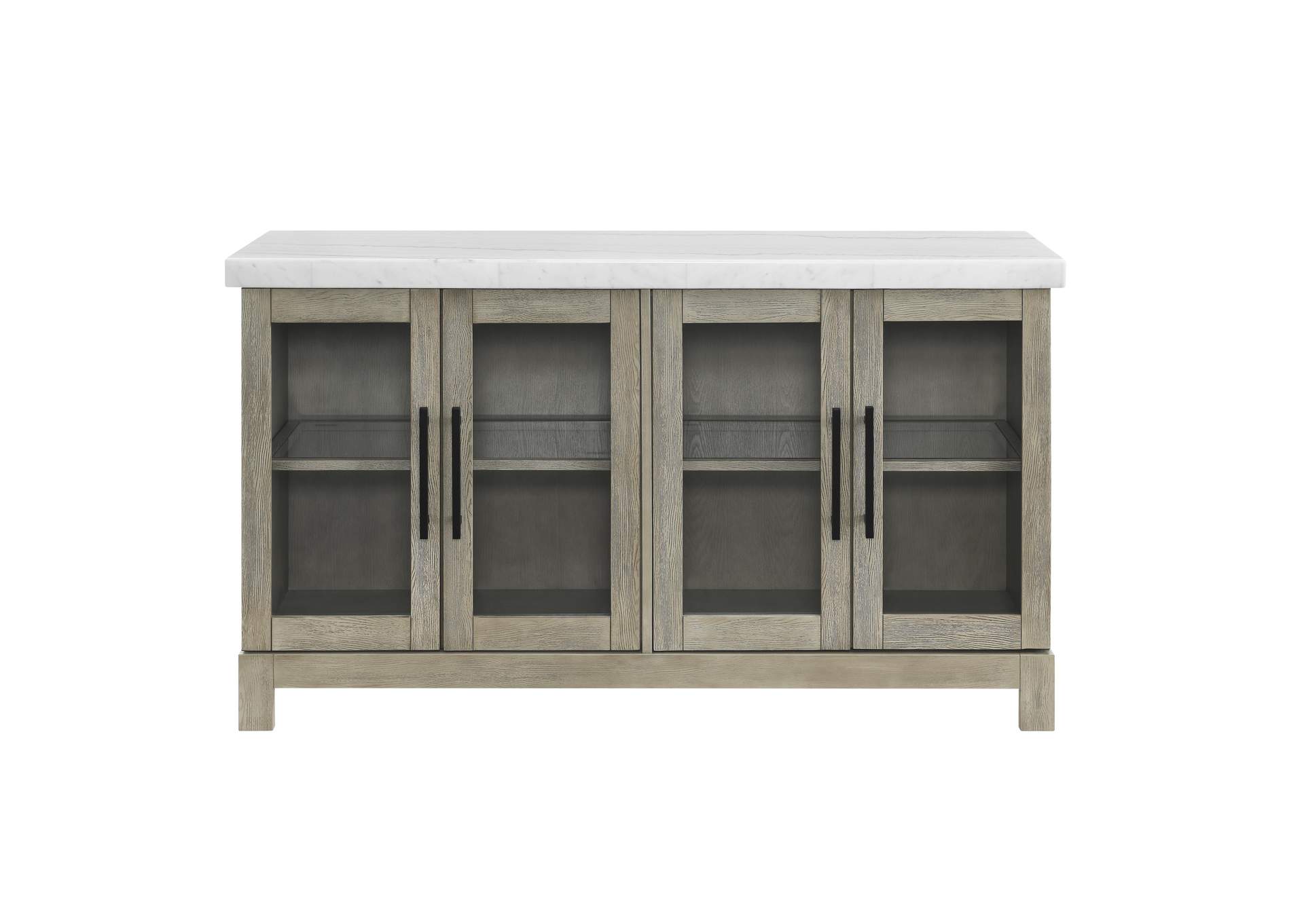 Csrena Lighted White Marble Sideboard image 1