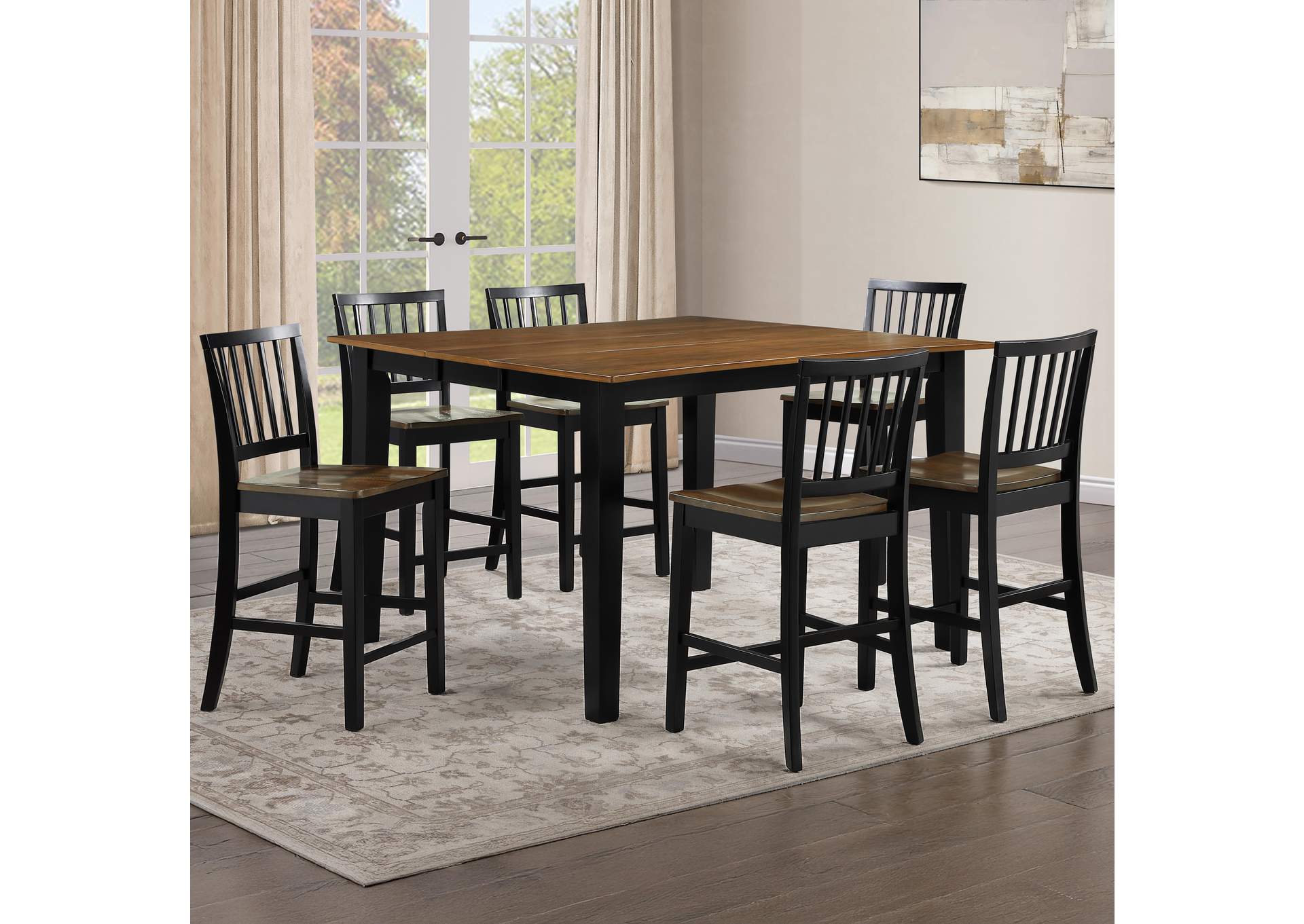 Joplin Brown 7-Piece Counter Height Dining Set image 1