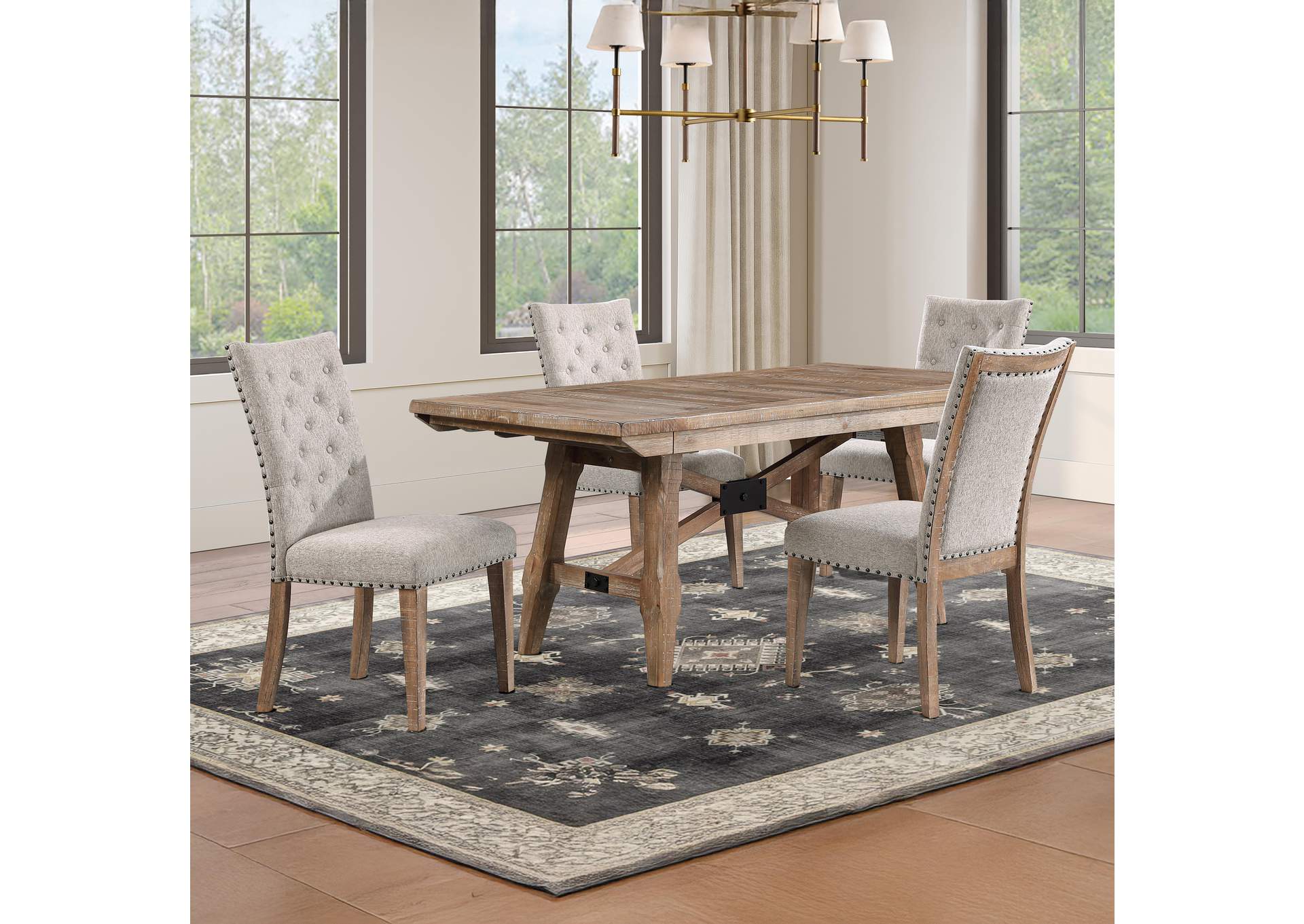 Riverdale Trestle Table with 4 Rv700S Chairs image 1