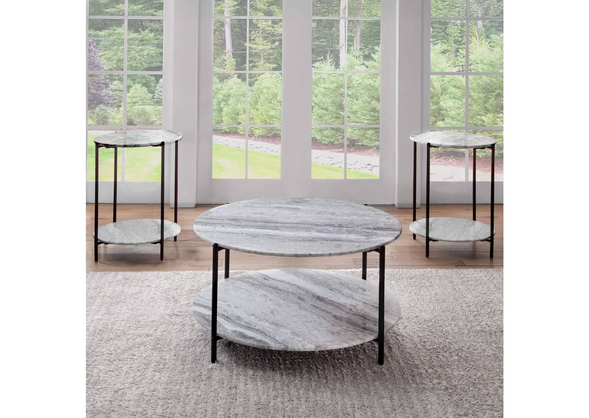 Coleen Green Round Marble Coffee Table image 1