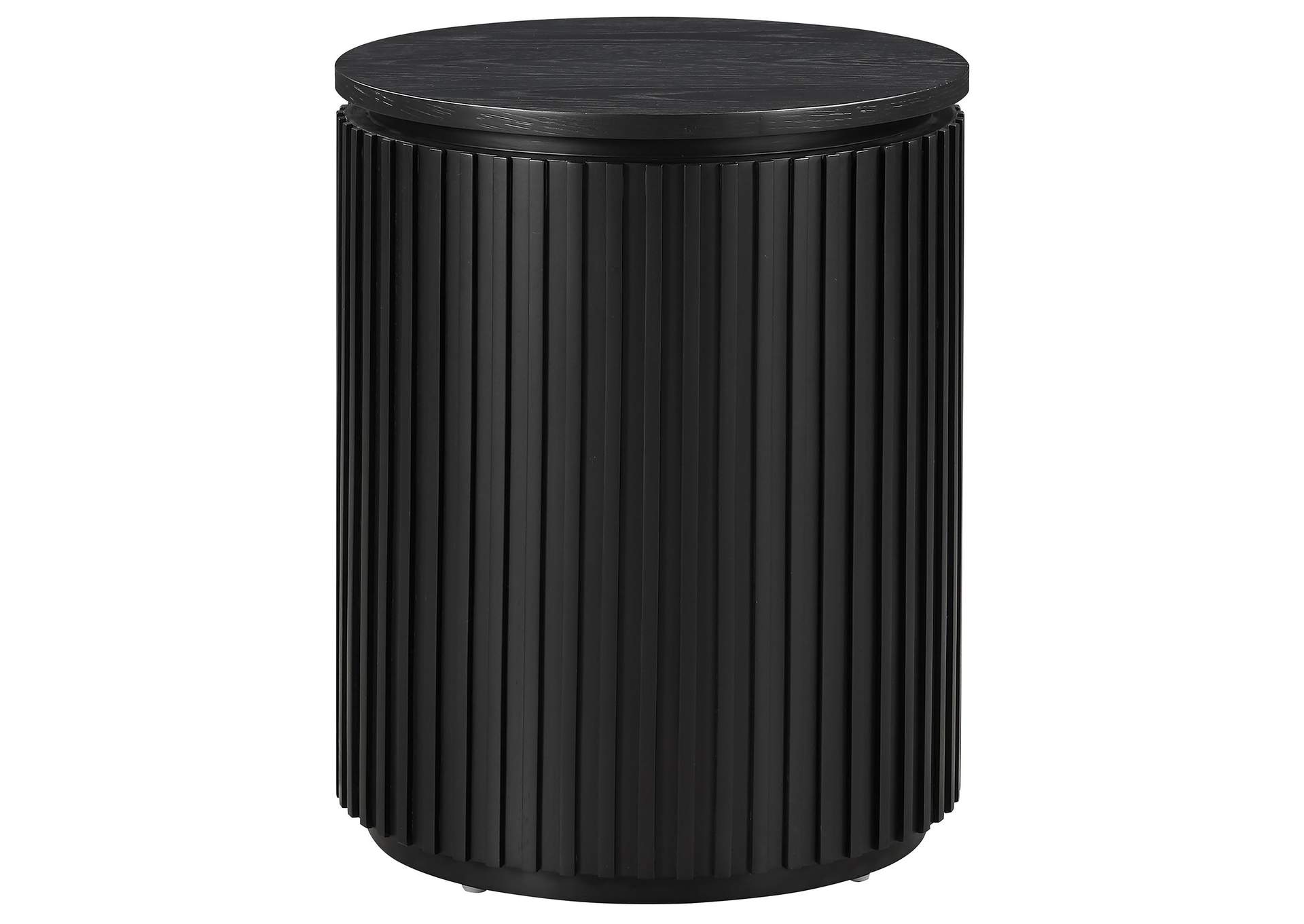 Colvin Round End Table, Black Finish image 1