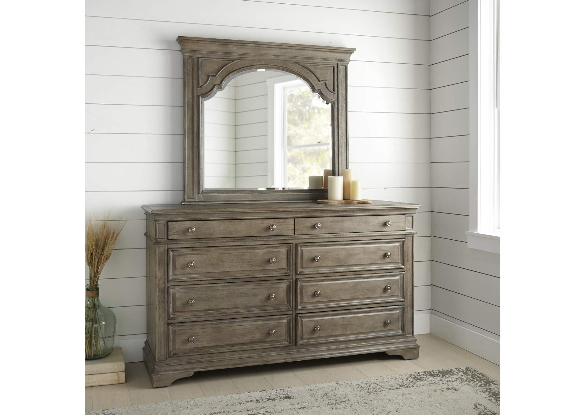 Highland Park Dresser and Mirror Driftwood image 5
