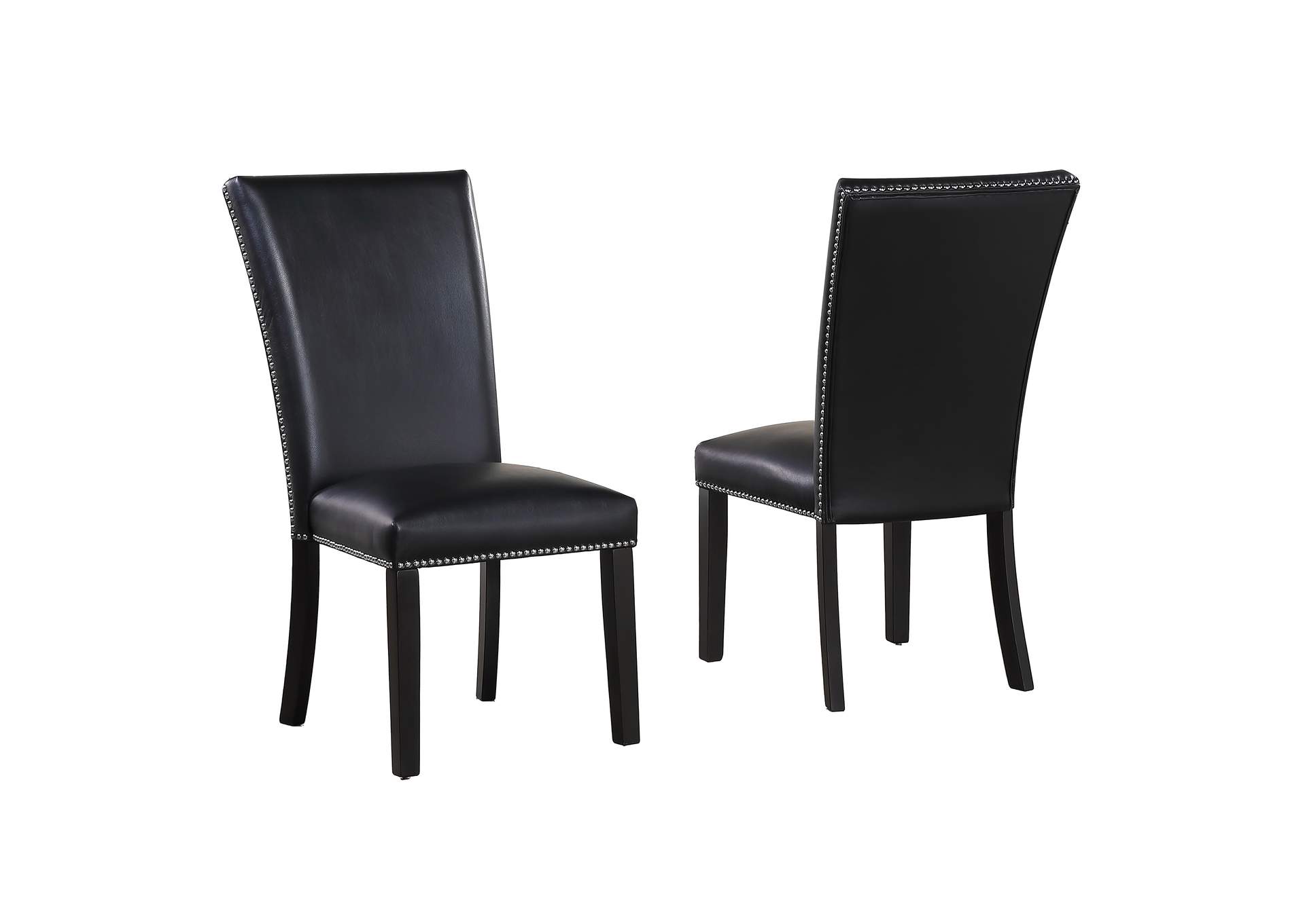 Camila Black Vegan Leather Dining Chair image 1