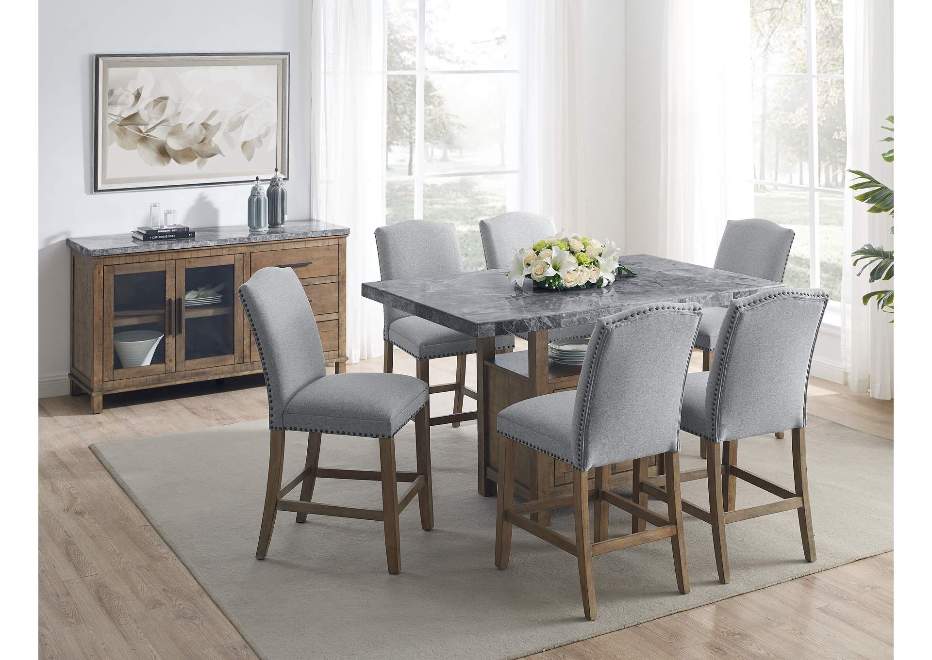 Grayson Gray Marble Counter Table image 4