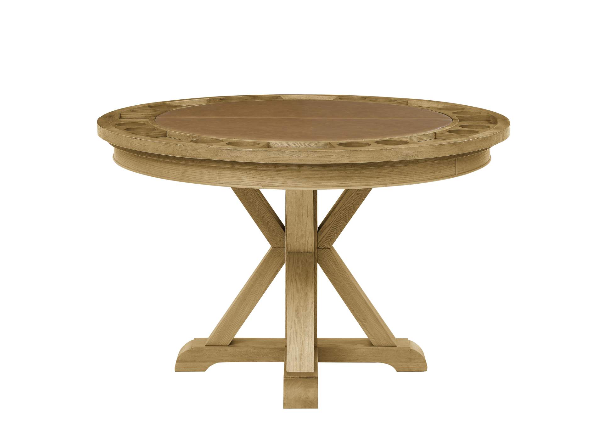 Rylie Dining Table with Game Top, Natural Finish image 1