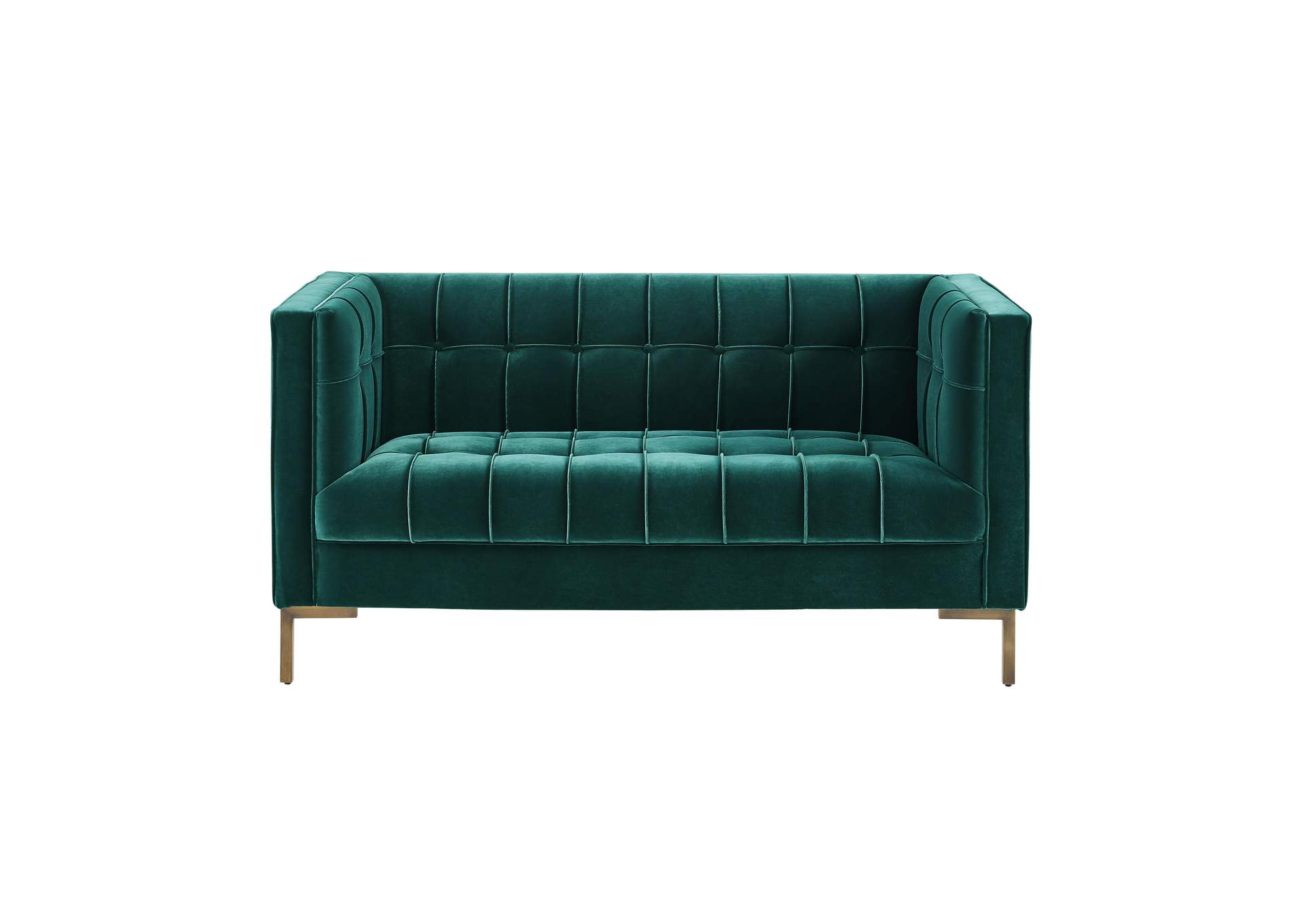 Isaac Green Velvet Loveseat image 1