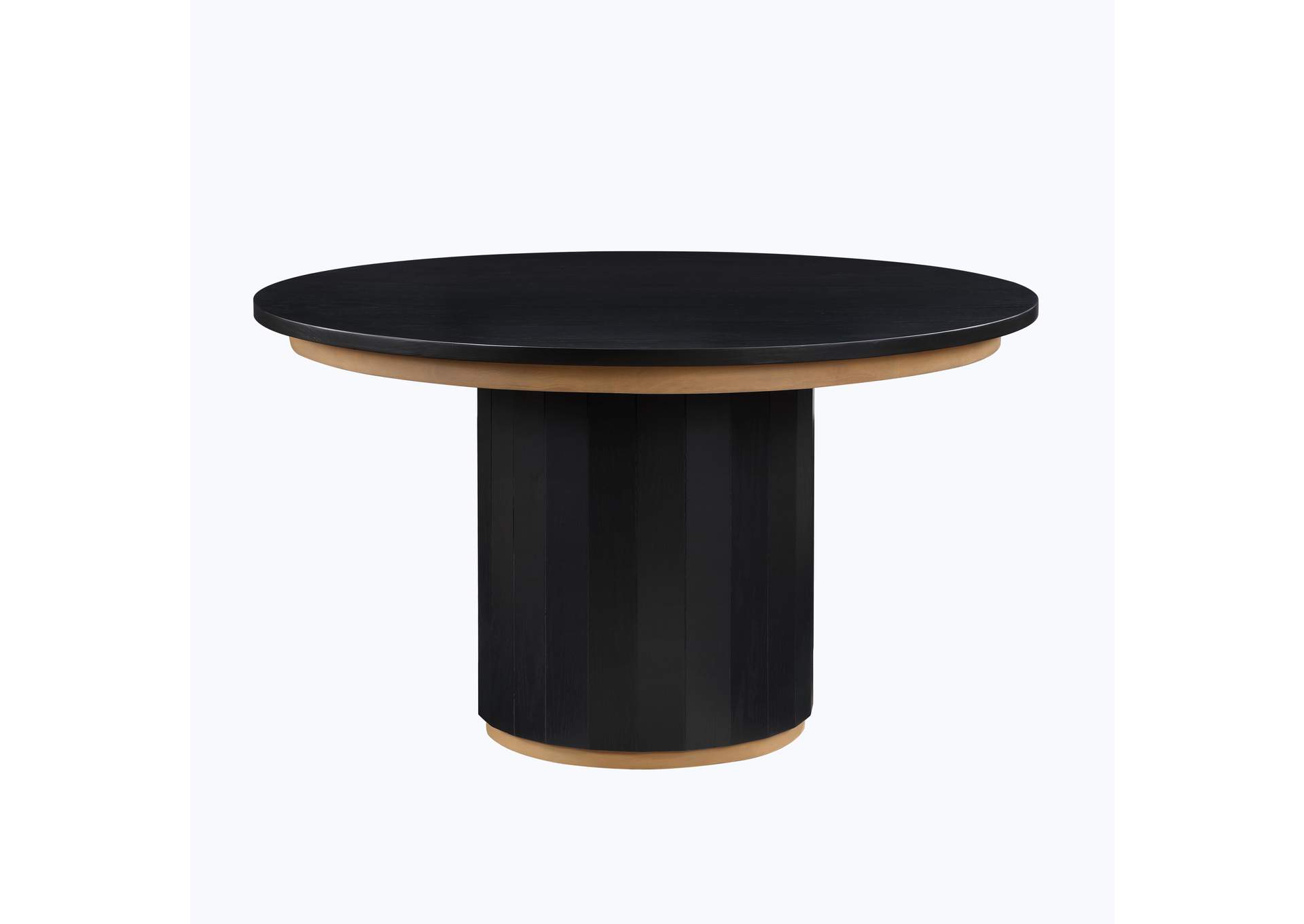 Magnolia 52-Inch Round Table, Black with Gold Accent image 1