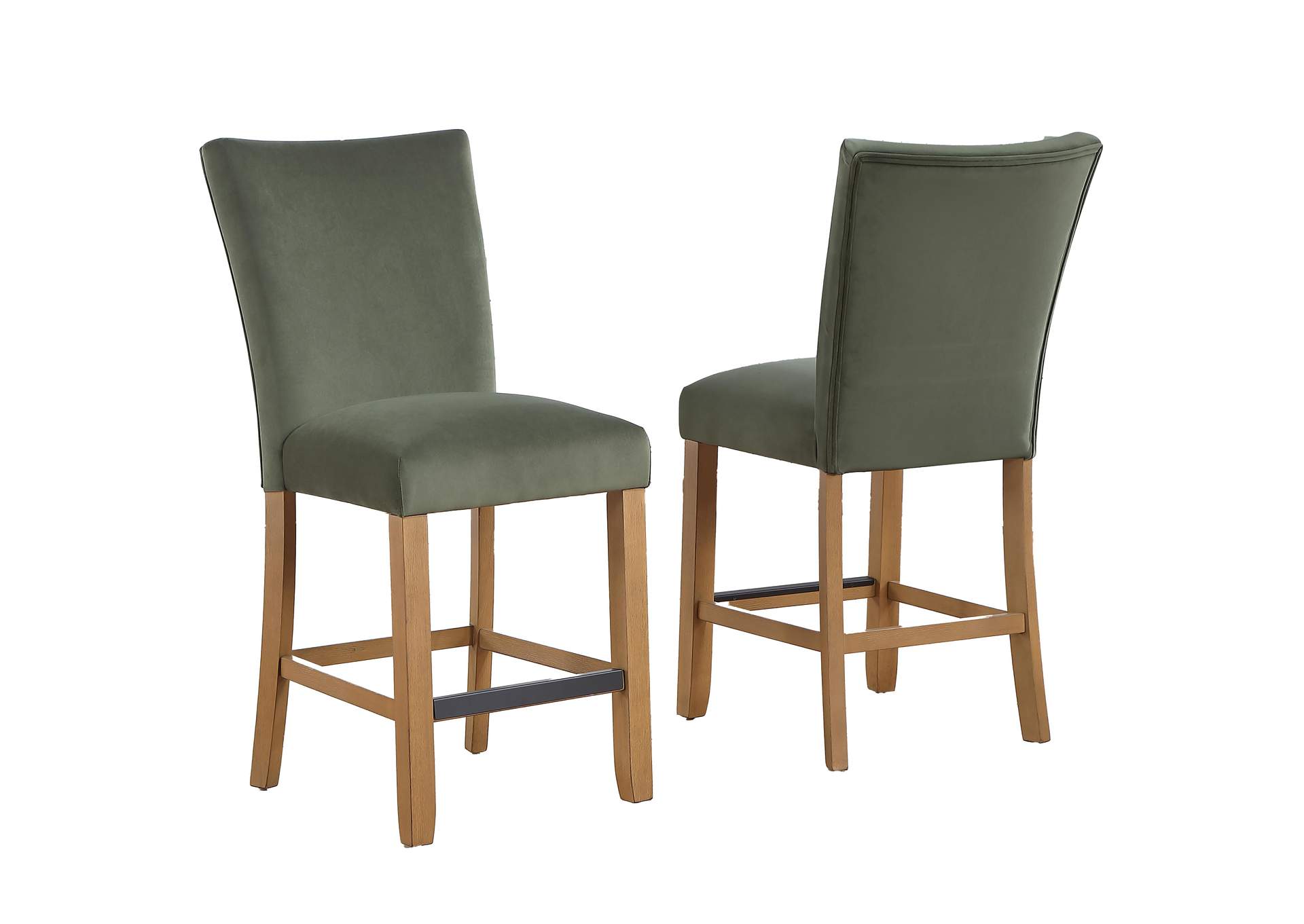 Artemis Chive Green Velvet Counter Chair image 1