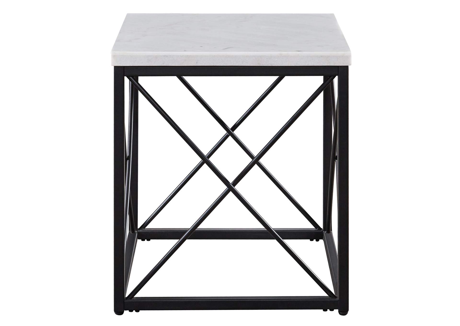 Skyler White Marble Top Square End Table image 1