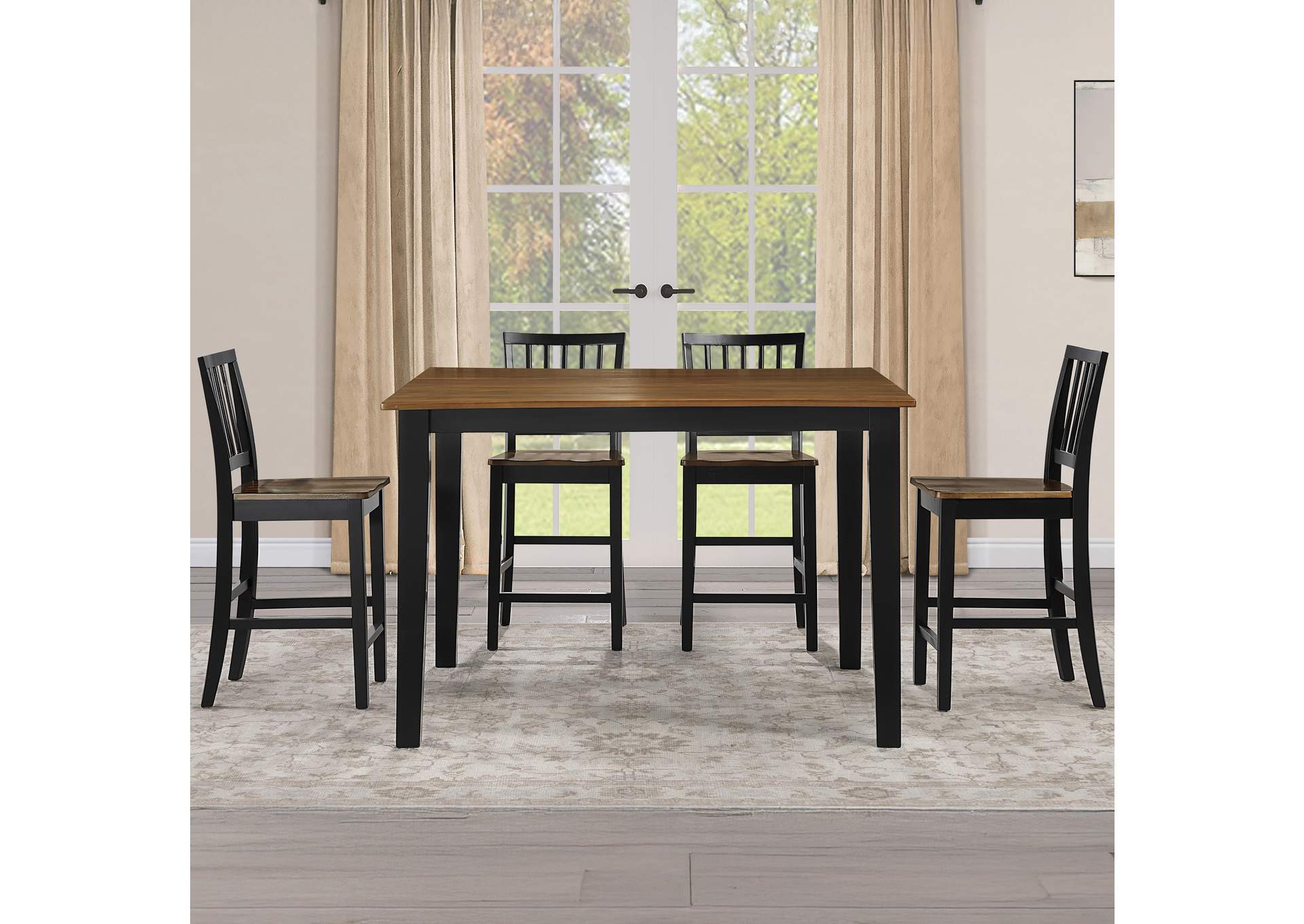 Joplin Brown 5-Piece Counter Height Dining Set image 1