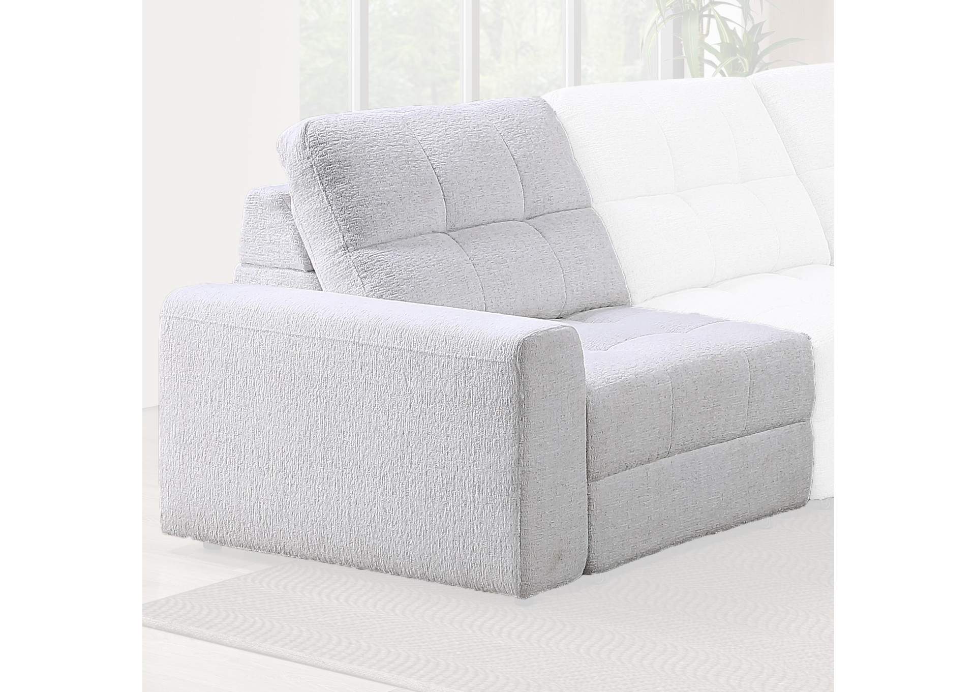 Snyder White Left-Arm-Facing Recliner with Slider image 1