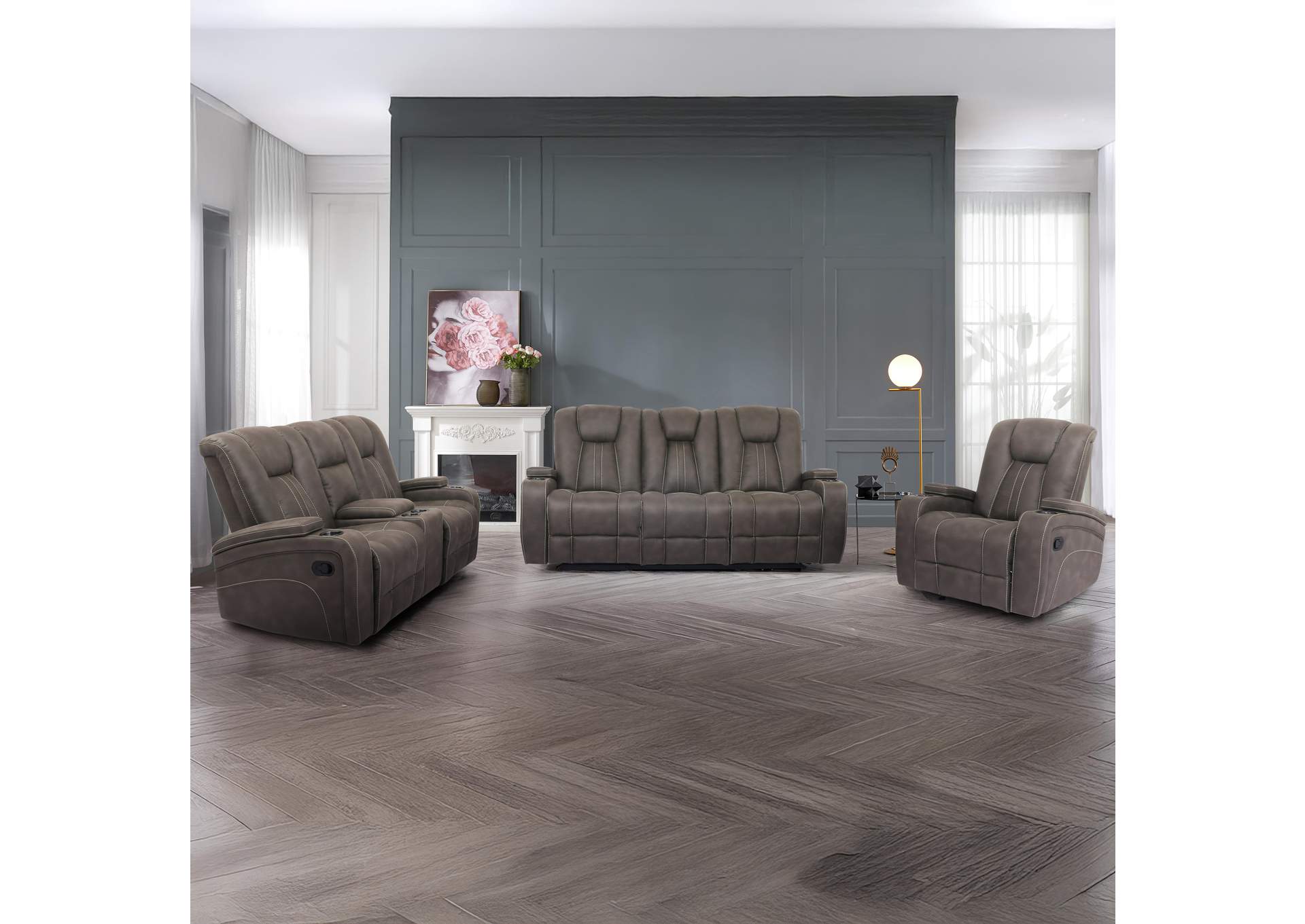 Marlow Sand 3-Piece Reclining Living Room Set image 1