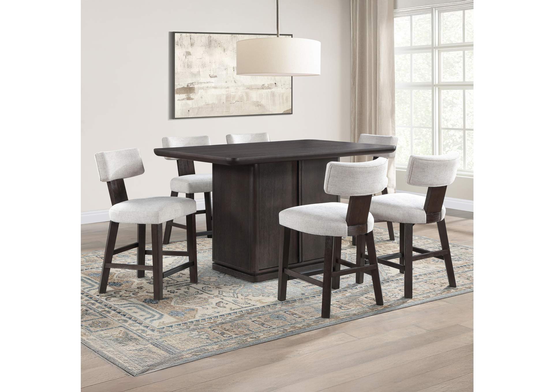Oakley Black 7-Piece Counter Height Dining Set image 1